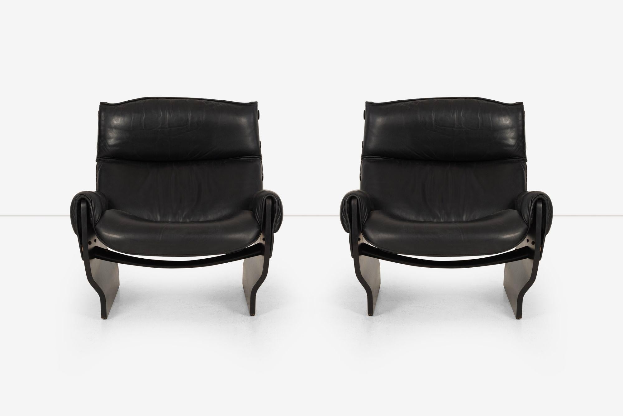 Mid-Century Modern Pair of Osvaldo Borsani 'Canada' Lounge Chairs for Tecno, Italy, 1960s 