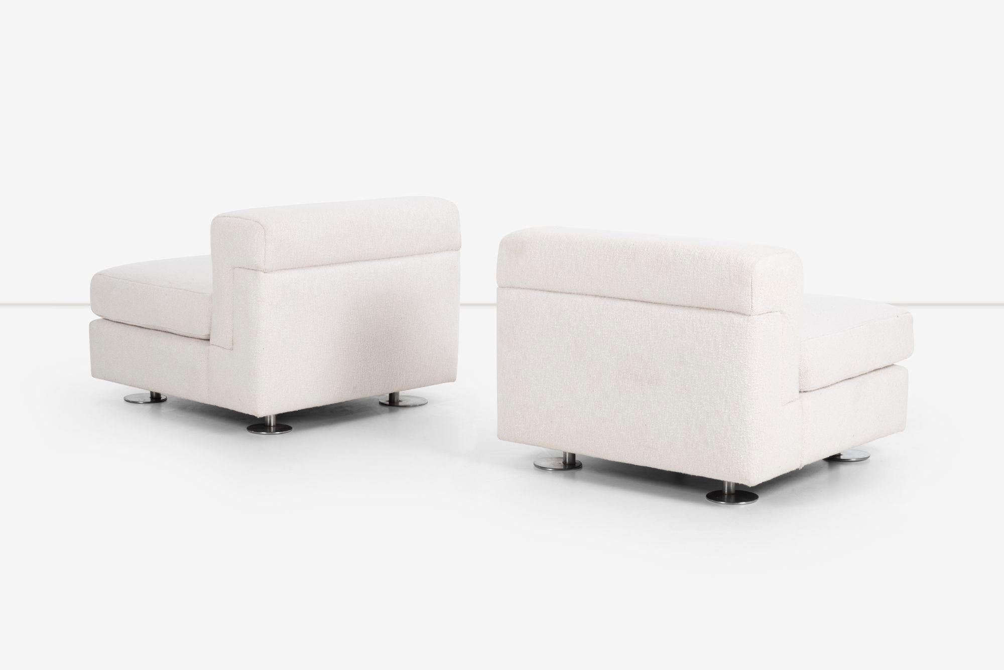 Plated Pair of Osvaldo Borsani Lounge Chairs For Sale