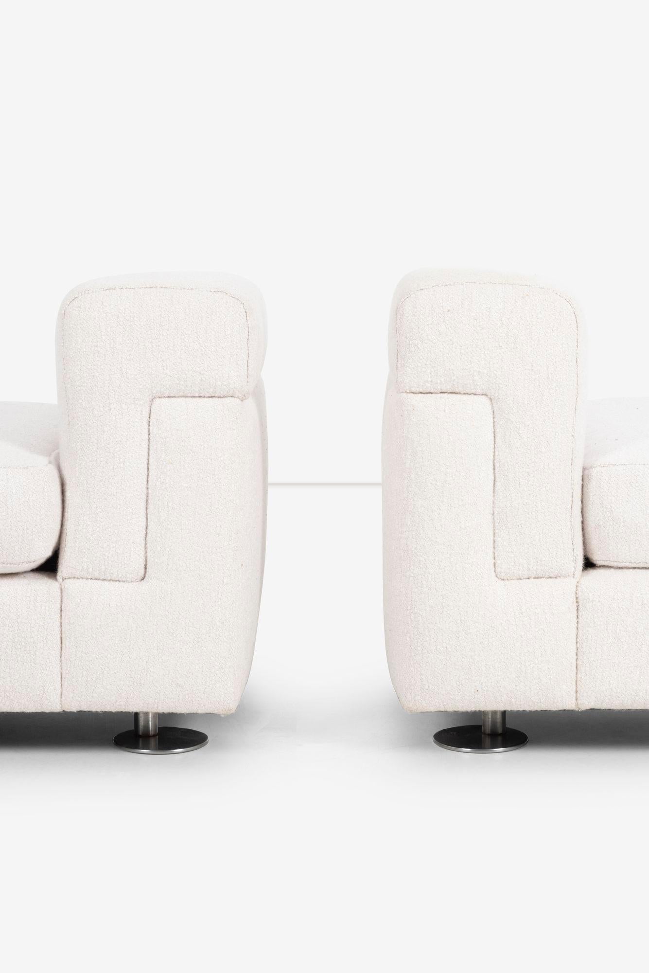 Bouclé Pair of Osvaldo Borsani Lounge Chairs For Sale