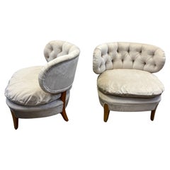 Pair of Otto Schultz Newly Upholstered Velvet Chairs, circa 1940s