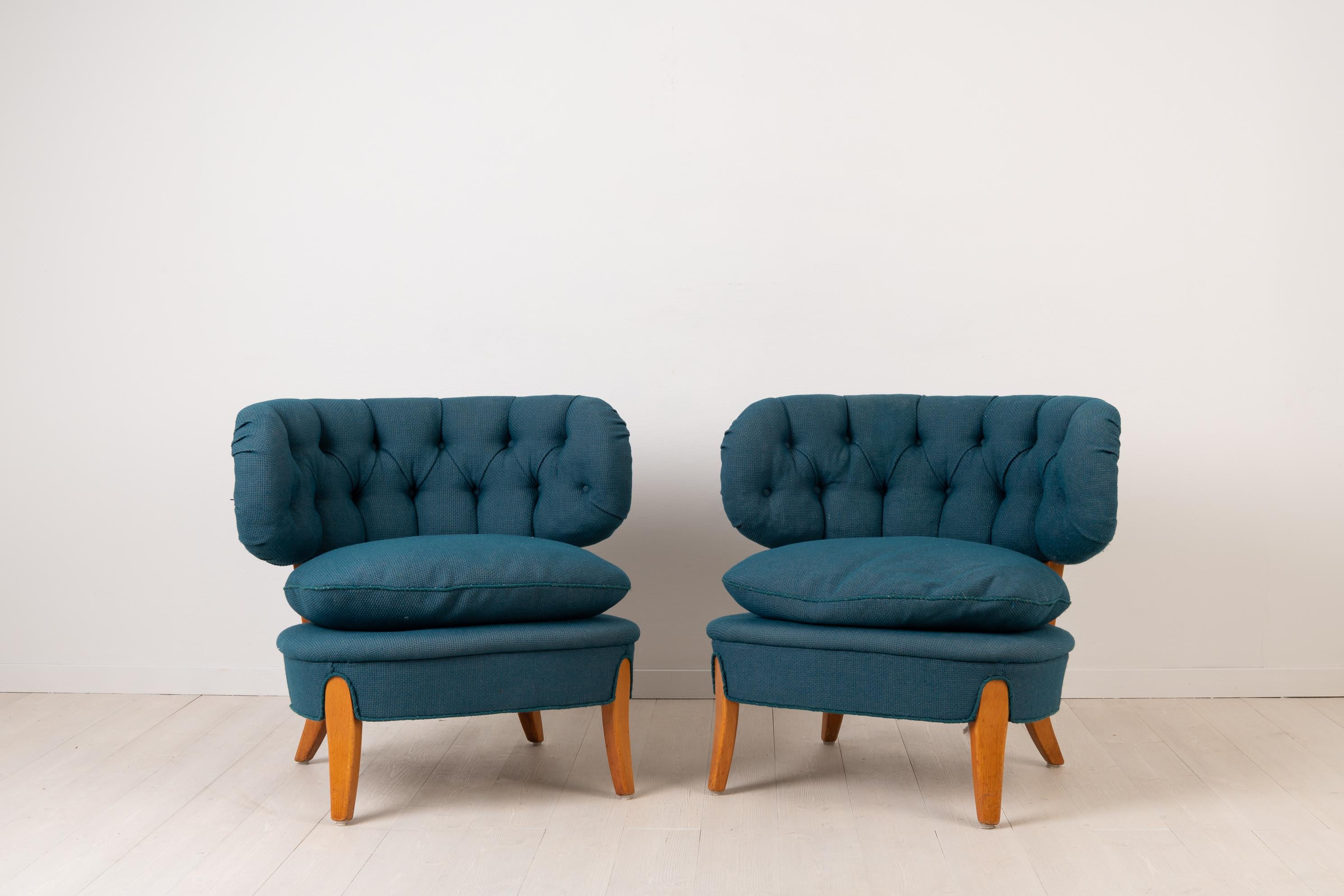 Pair of Otto Schulz lounge chairs, easy chairs Schulz 

These chairs are from the first part of the 20th century and the design by Schulz was completed in 1936. They were manufactured by Jio Möbler, a Swedish manufacturer still active today. With