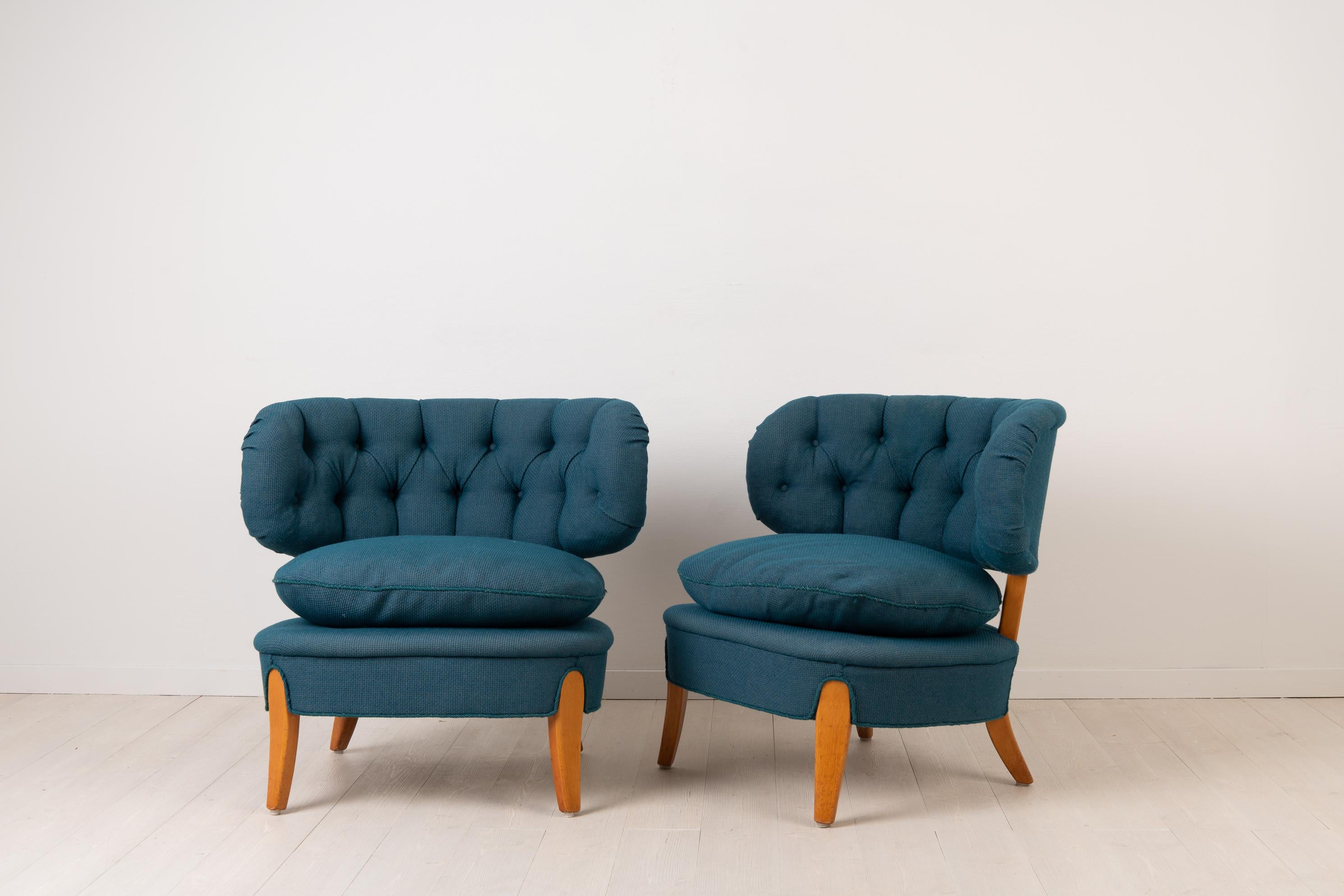 Pair of Otto Schulz Easy Lounge Chairs In Good Condition In Kramfors, SE