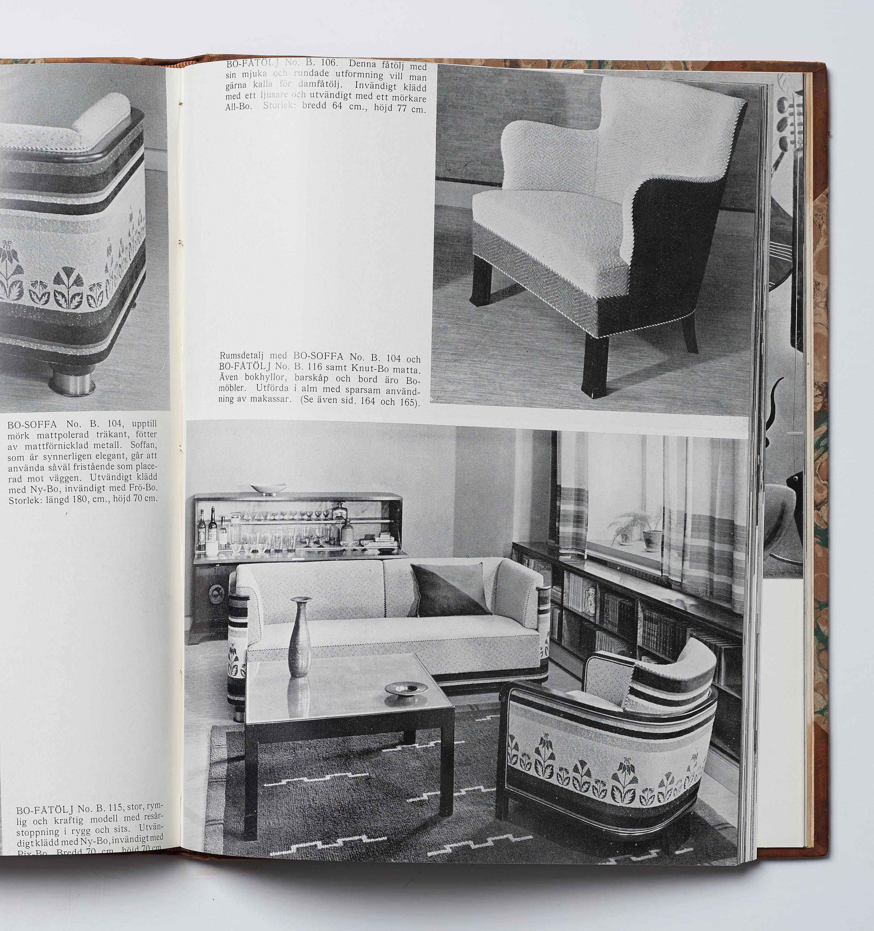 Art Deco Pair of Otto Schulz Lounge Chairs for Boet Göteborg, Sweden, 1930s