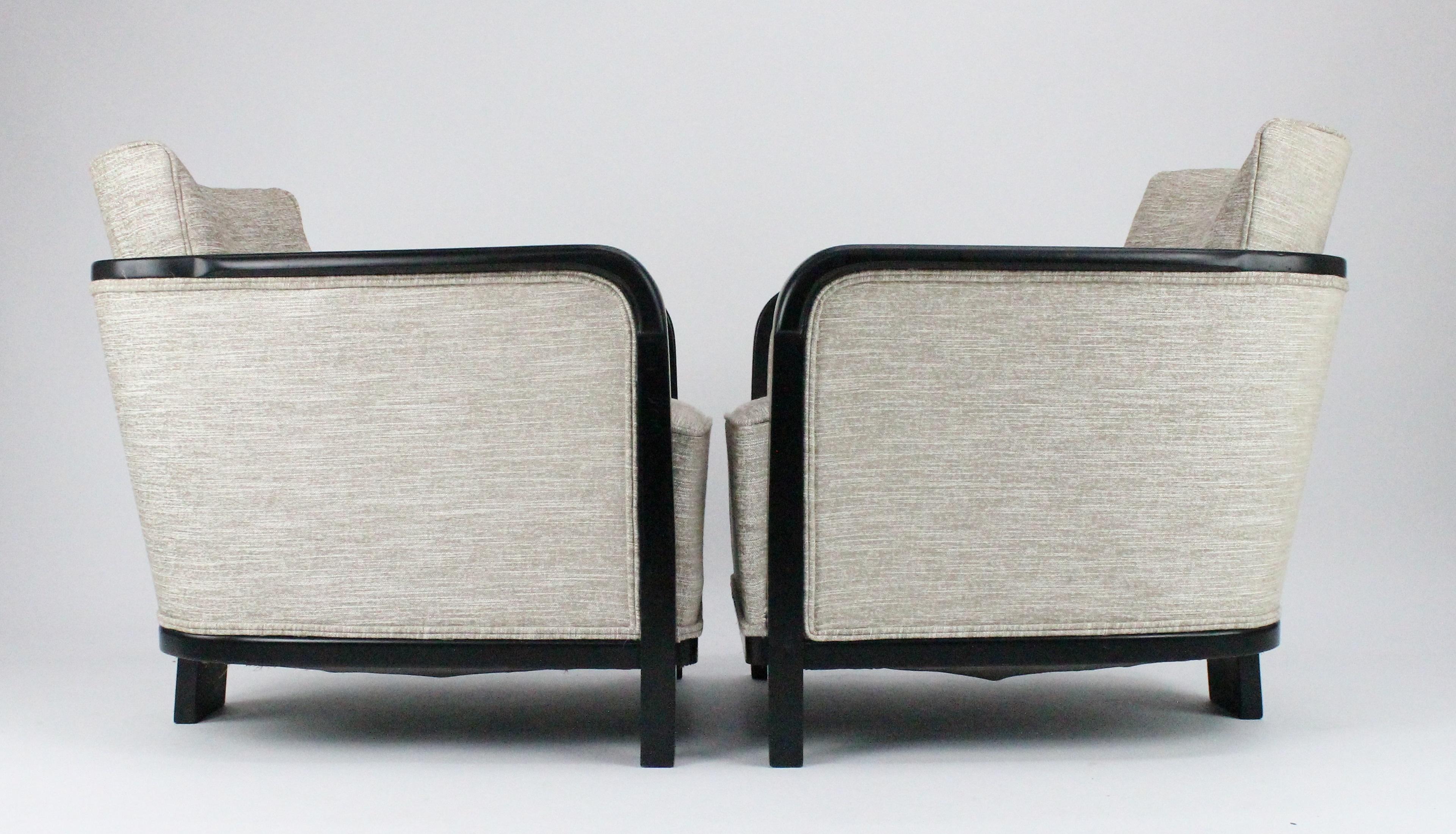 Painted Pair of Otto Schulz Lounge Chairs for Boet Göteborg, Sweden, 1930s