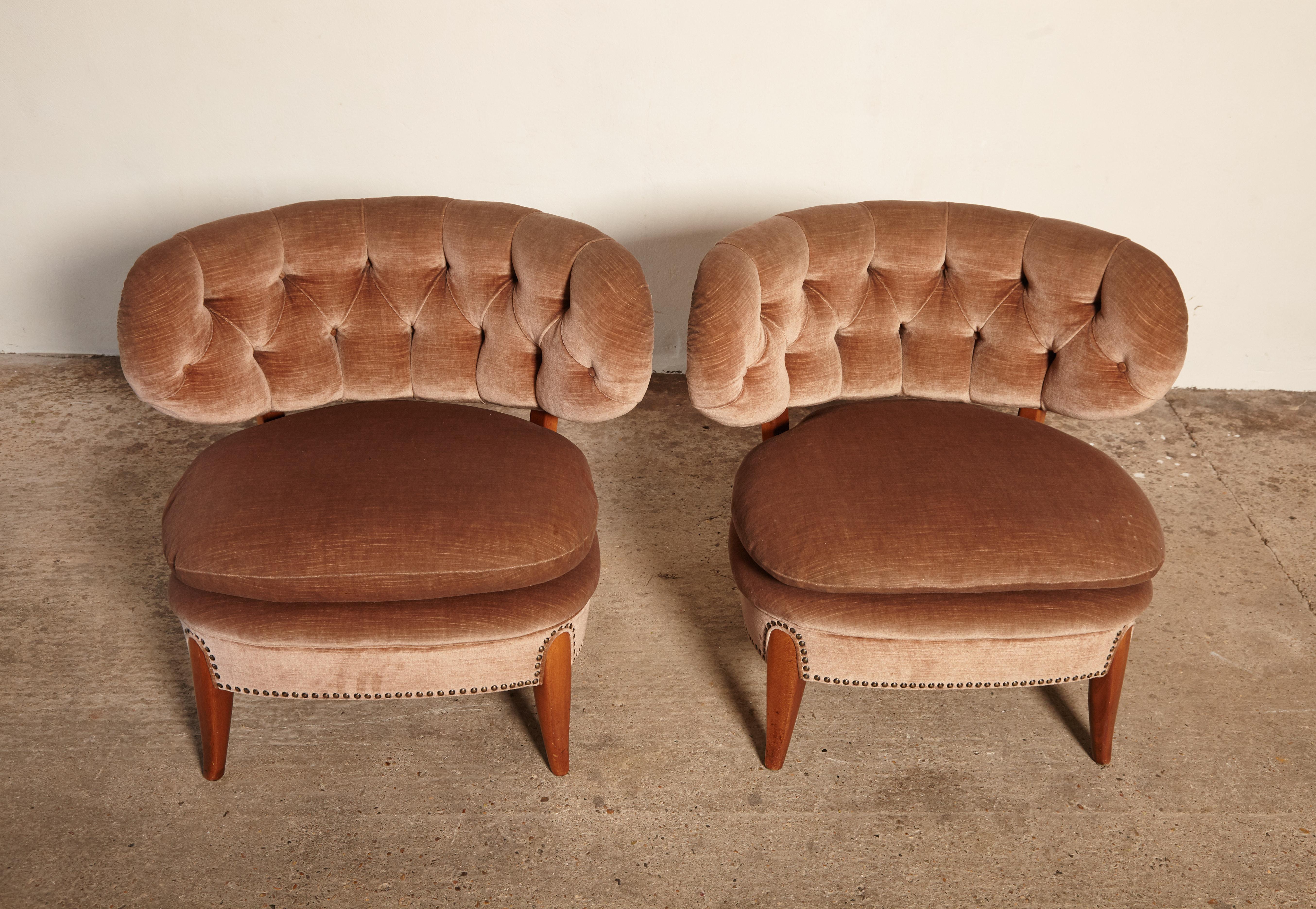 Pair of Otto Schulz 'Schultz' Easy Chairs, Sweden, 1940s-1950s 4