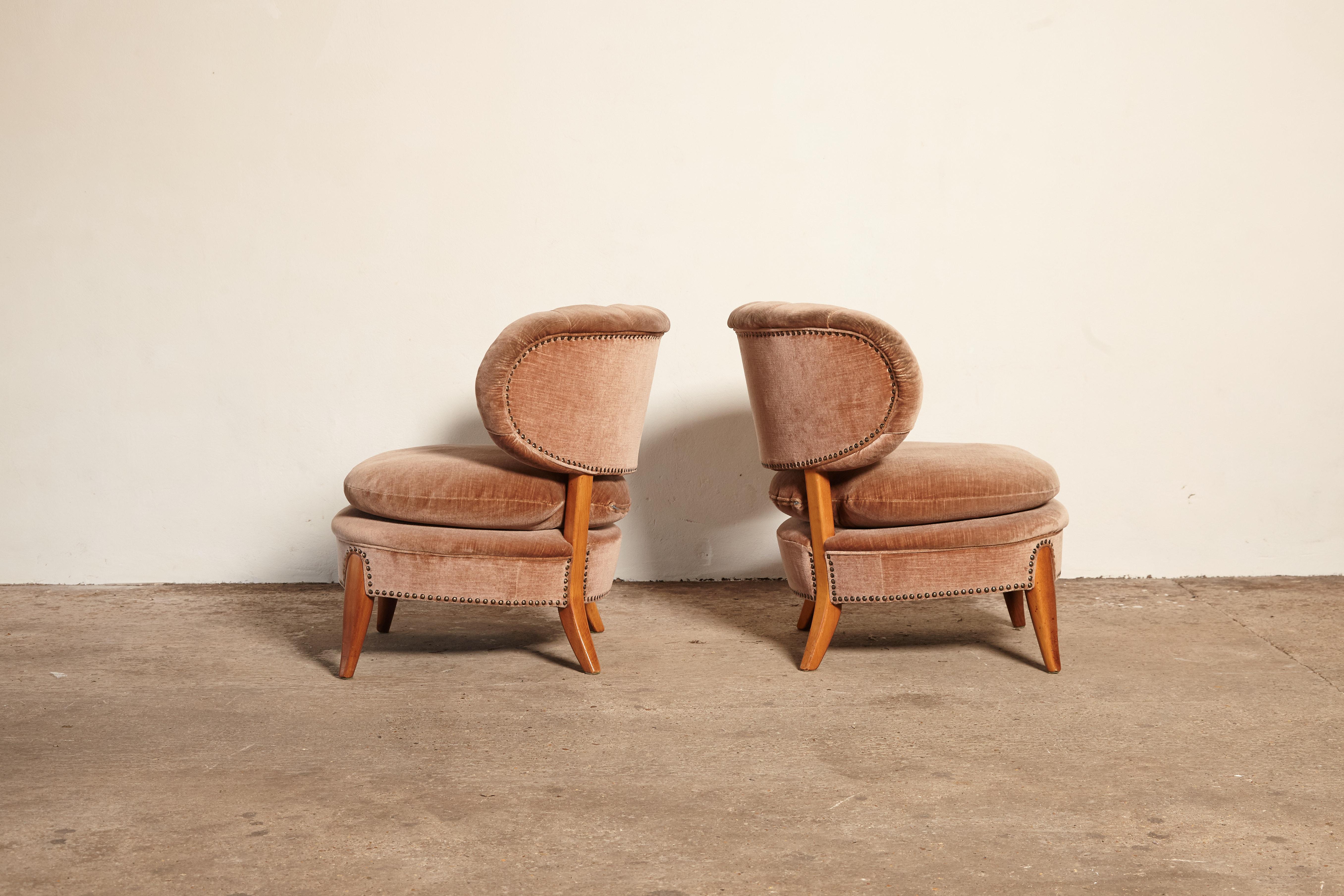 Pair of Otto Schulz 'Schultz' Easy Chairs, Sweden, 1940s-1950s 1