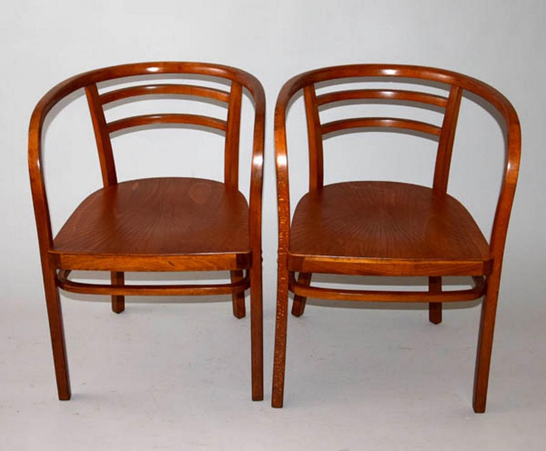Pair of Otto Wagner Art Deco Chairs / Thonet, 1904 3