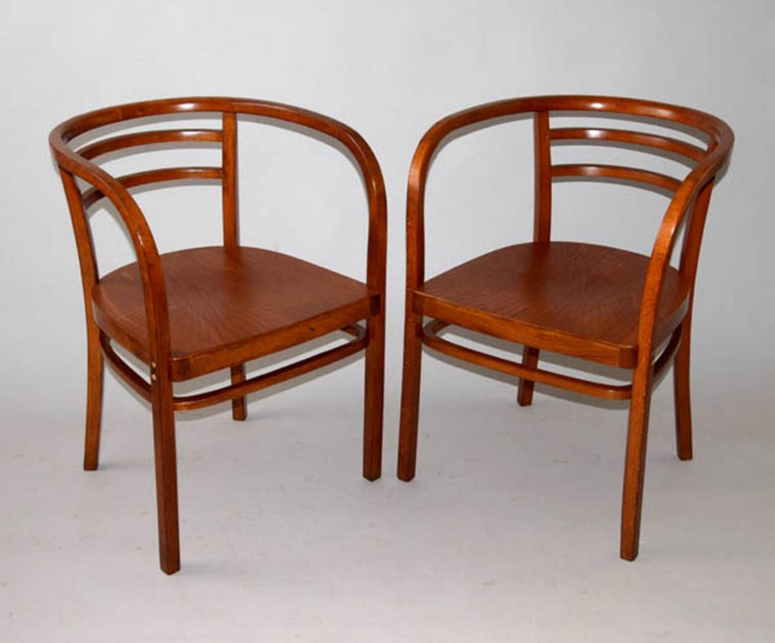 Pair of Otto Wagner Art Deco Chairs / Thonet, 1904 In Good Condition In Praha, CZ