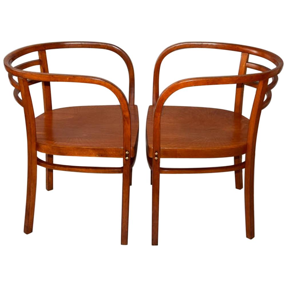 Pair of Otto Wagner Art Deco Chairs / Thonet, 1904
