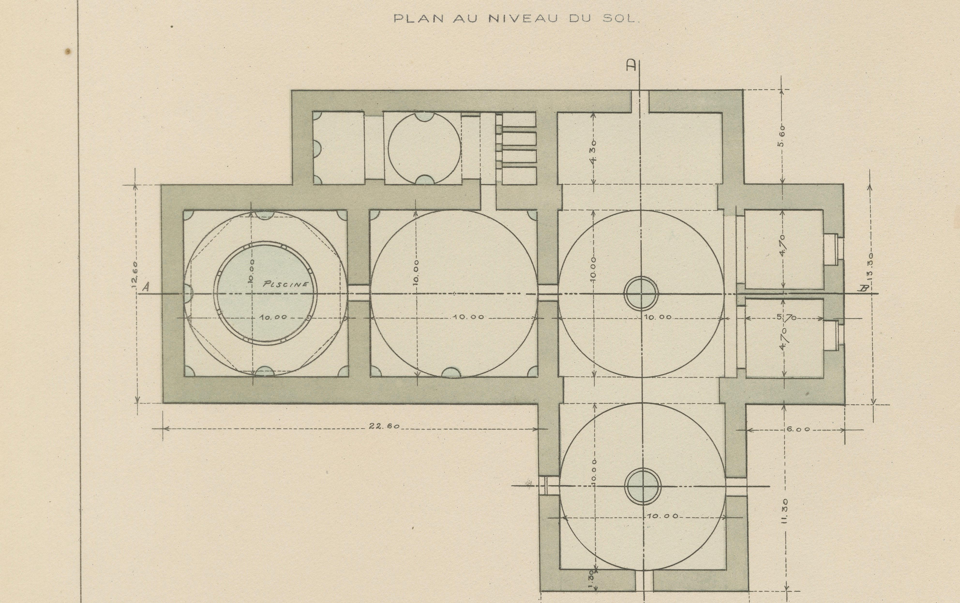 Pair of Ottoman Hammam Architectural Plans, Bursa Thermal Baths, Published 1924