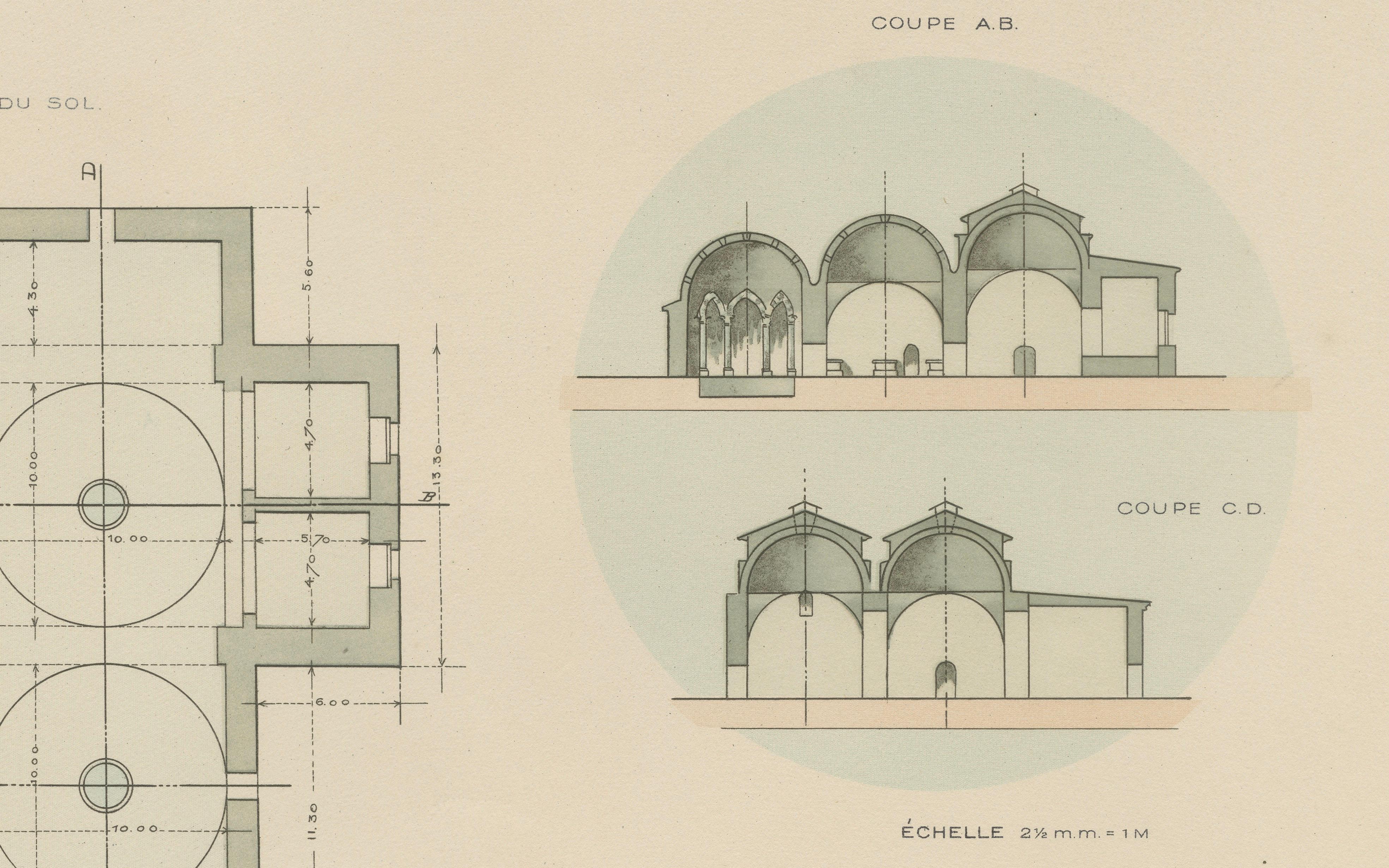 Pair of Ottoman Hammam Architectural Plans, Bursa Thermal Baths, Published 1924