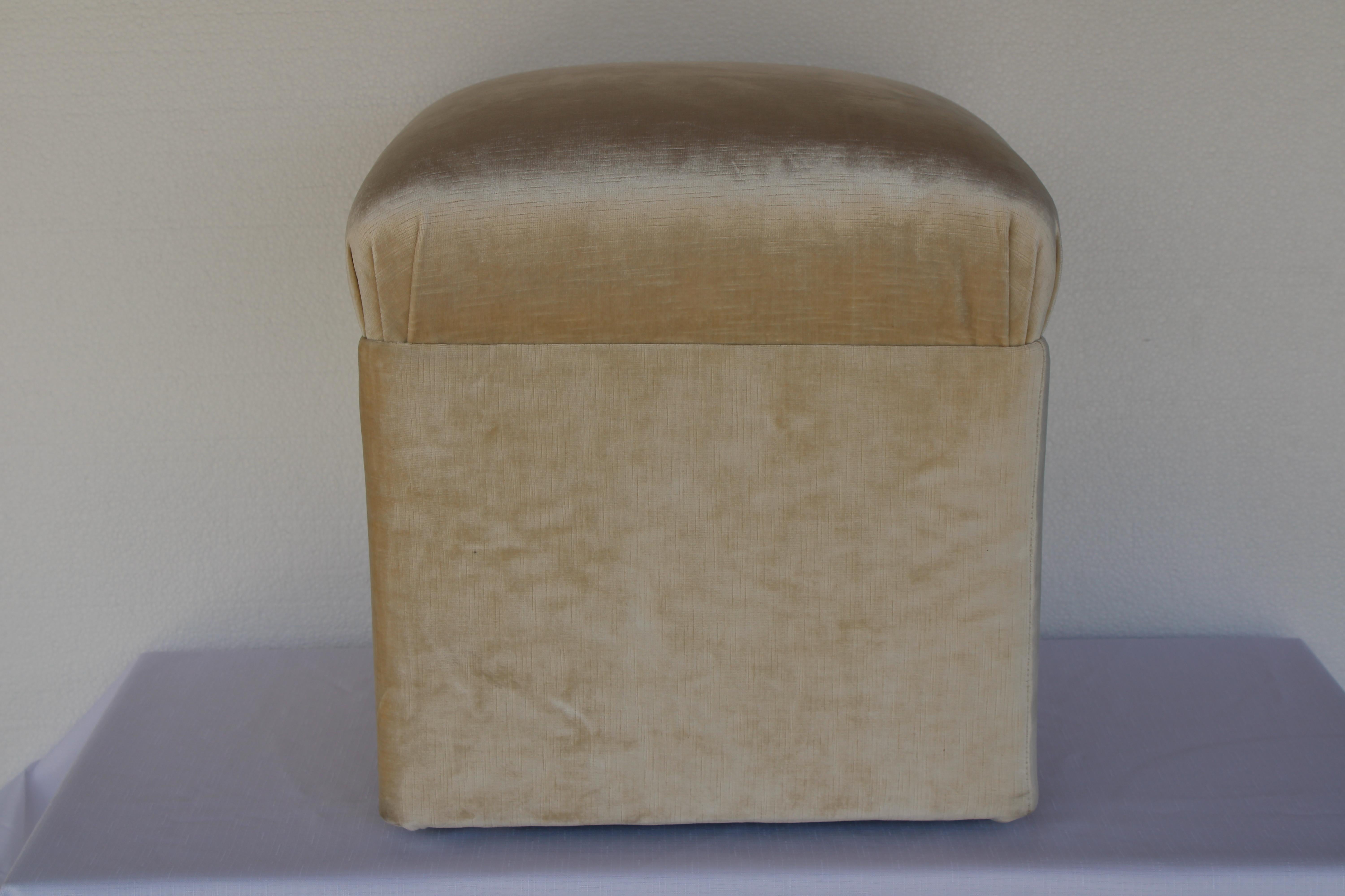 Modern Pair of Ottomans on Rollers For Sale