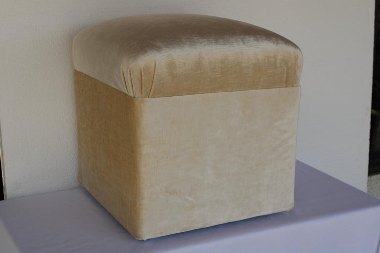 Pair of Ottomans on Rollers For Sale at 1stDibs