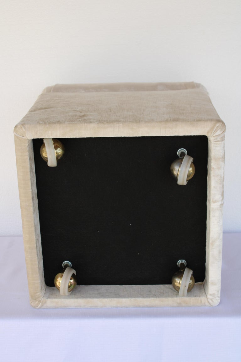 Pair of Ottomans on Rollers For Sale at 1stDibs
