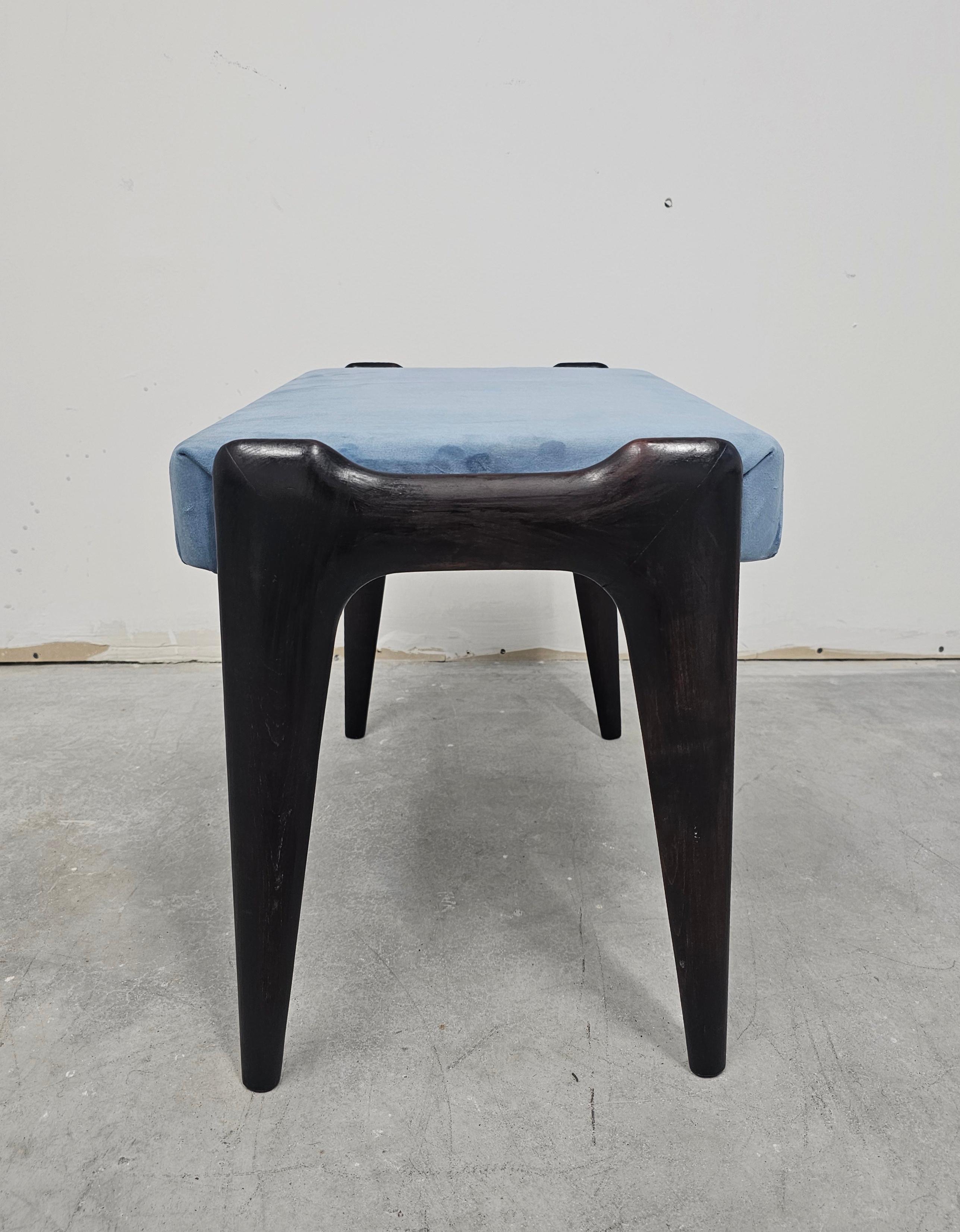 Mid-20th Century Pair of Ottomans or Stools in baby blue velvet designed by Ico Parisi