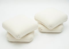 Pair of Ottomans Poufs by Jacques Charpentier for Maison Jansen Bouclé, 1970s