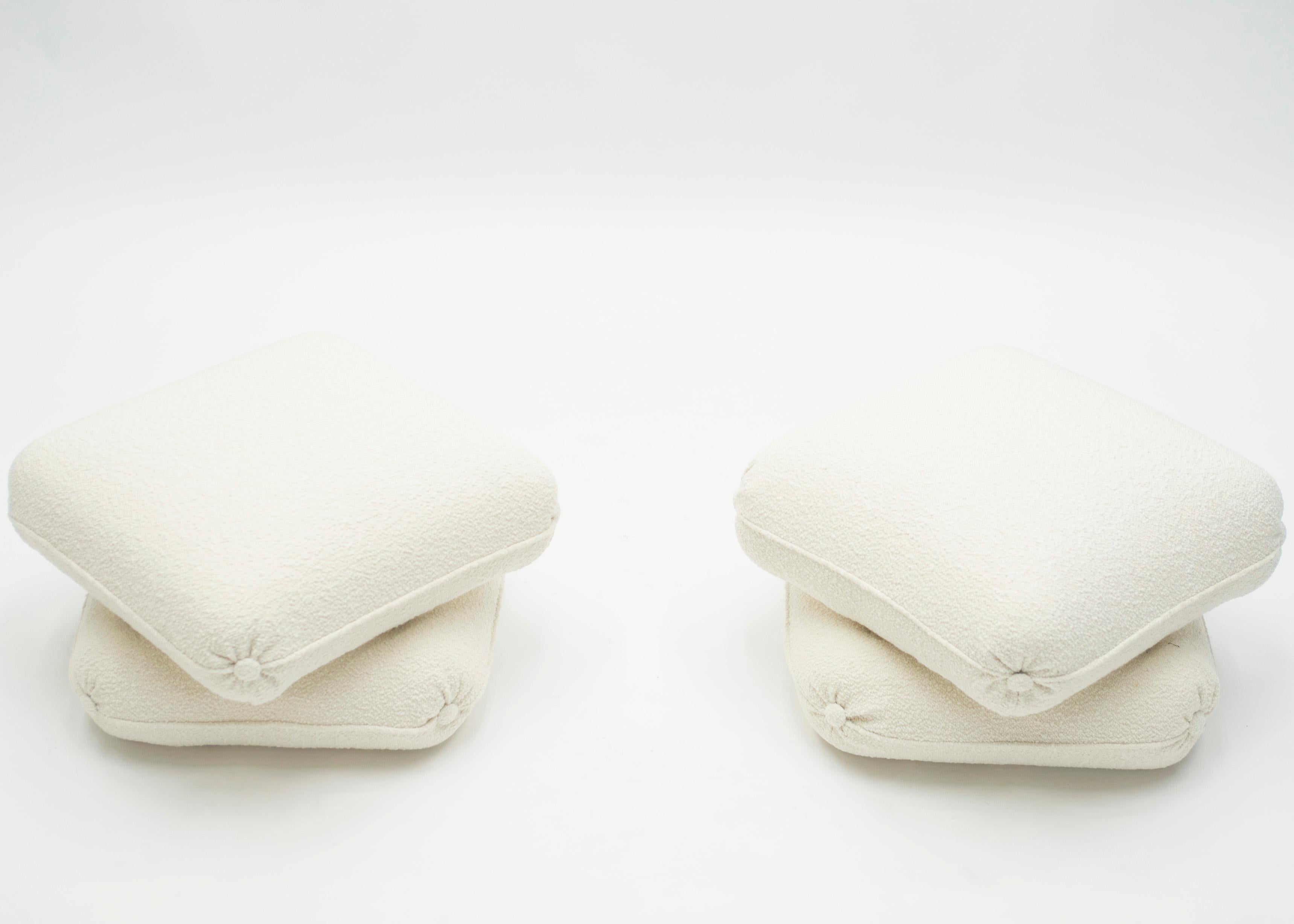 French Pair of Ottomans Poufs by Jancques Charpentier for Maison Jansen, 1970s