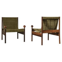 Pair of 'Ouro Preto' Lounge Chairs, Jorge Zalszupin, Brazilian MidCentury Modern