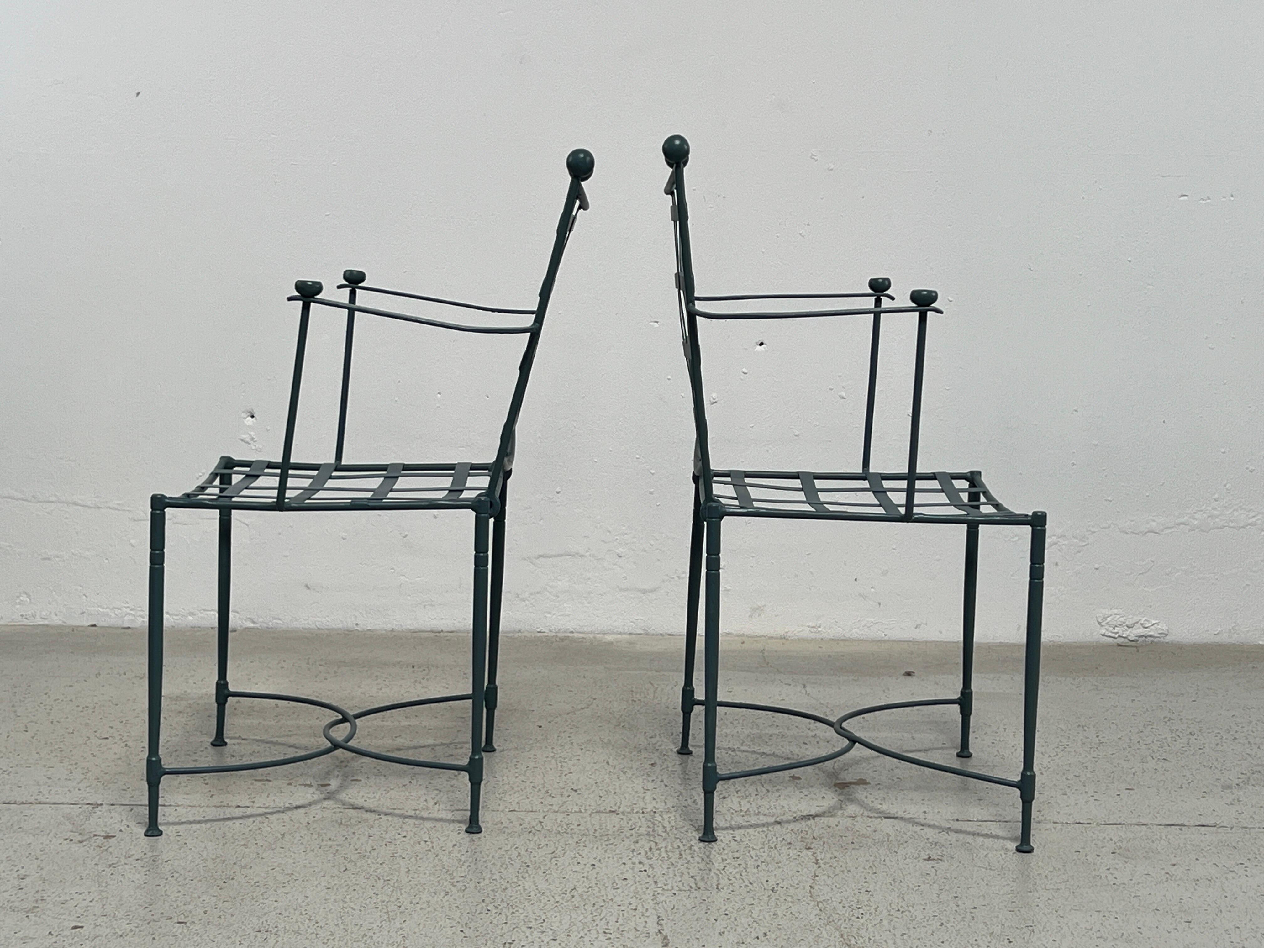 Iron Pair of Outdoor Armchairs by Mario Papperzini for Salterini For Sale