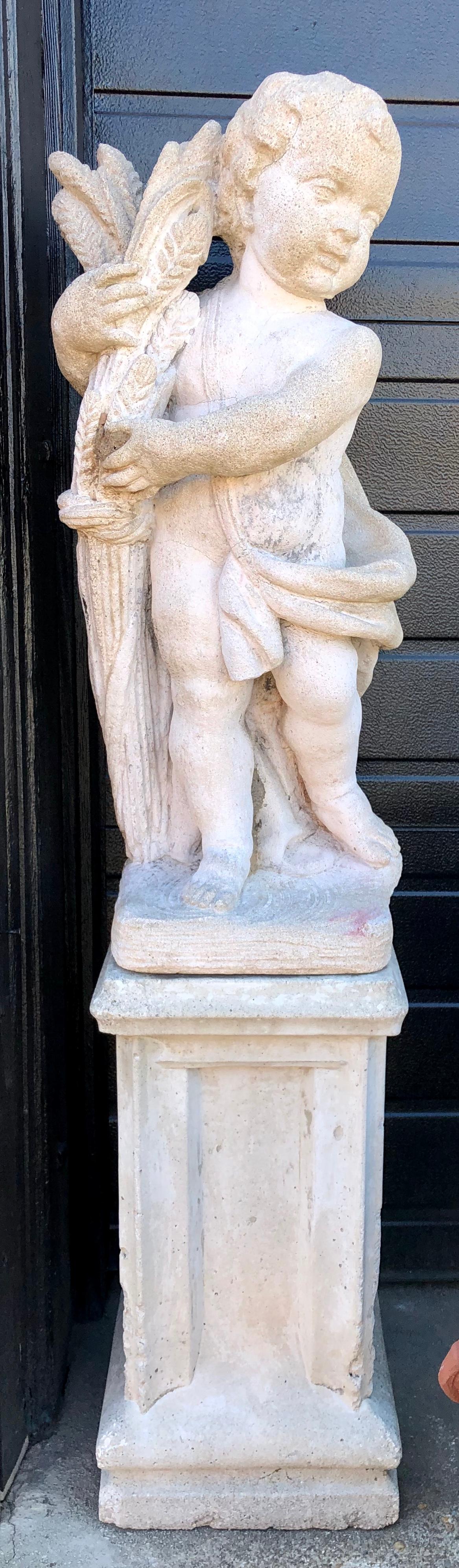 concrete cherub statues