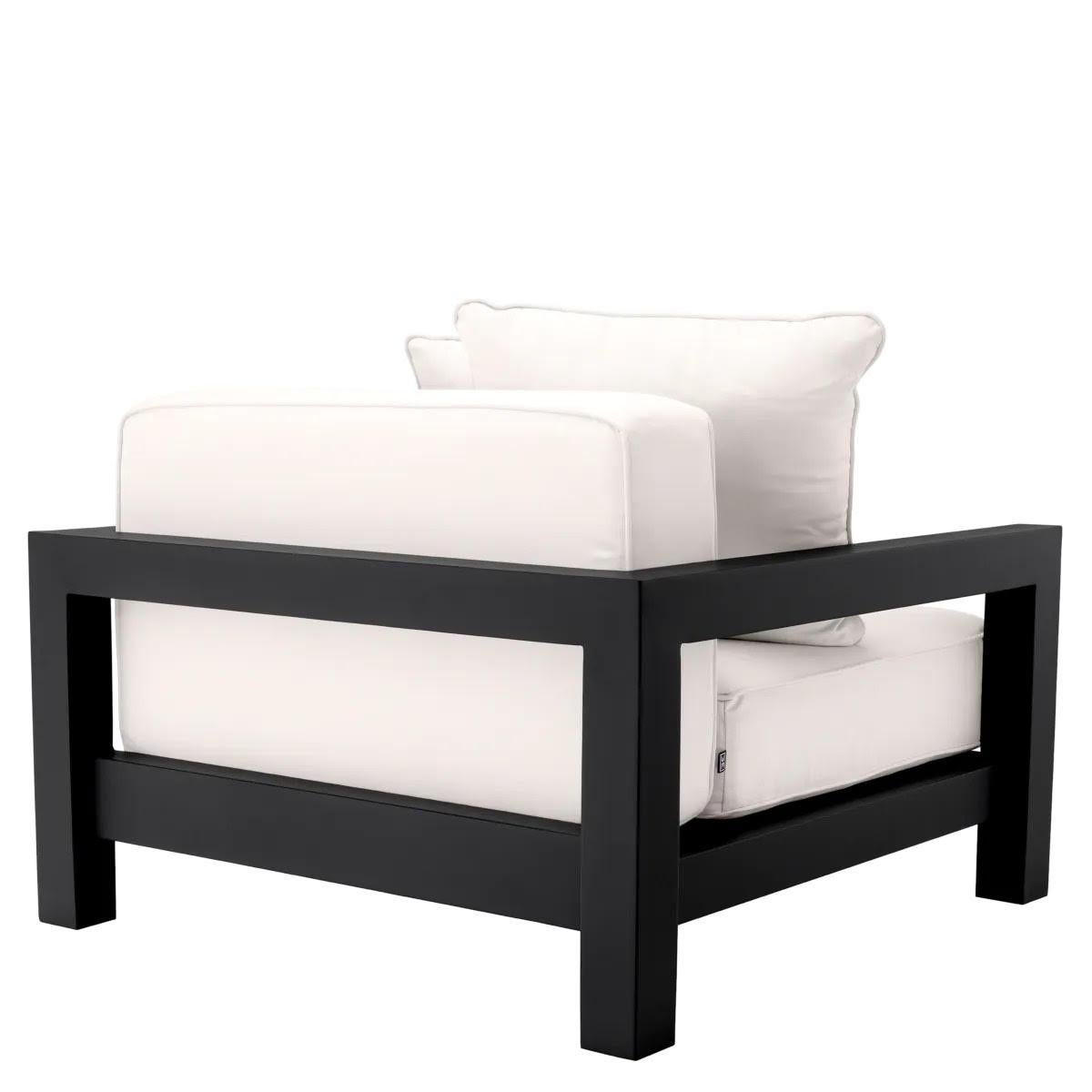 Pareja de Sillas de Exterior, Acabado Negro, Lona Sunbrella, Estructura de Aluminio. Francés en venta