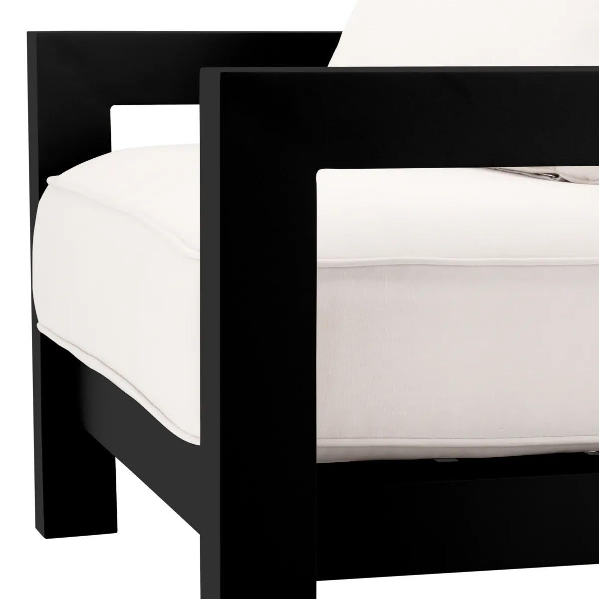 Pareja de Sillas de Exterior, Acabado Negro, Lona Sunbrella, Estructura de Aluminio. en venta 1