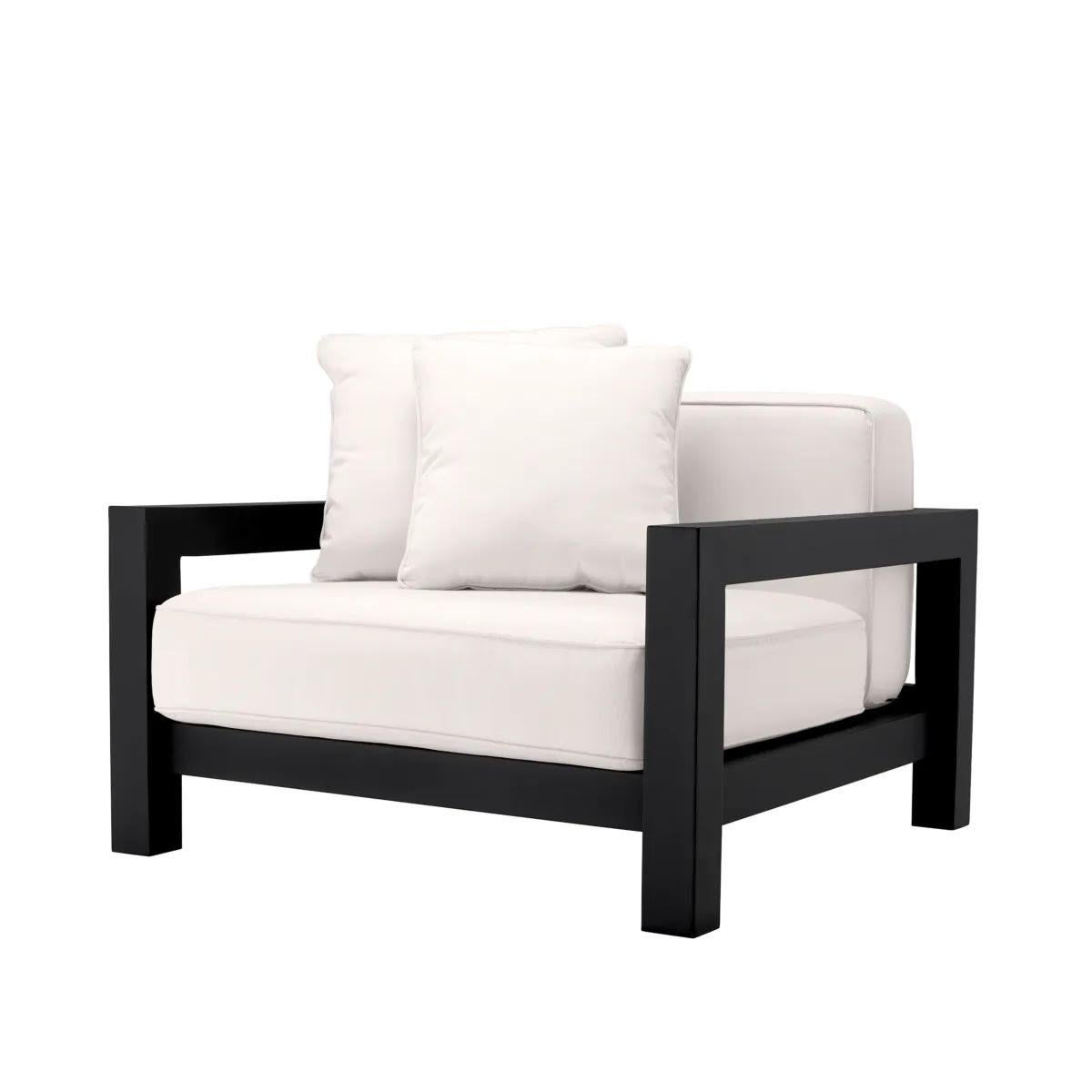 Pareja de Sillas de Exterior, Acabado Negro, Lona Sunbrella, Estructura de Aluminio. en venta 2
