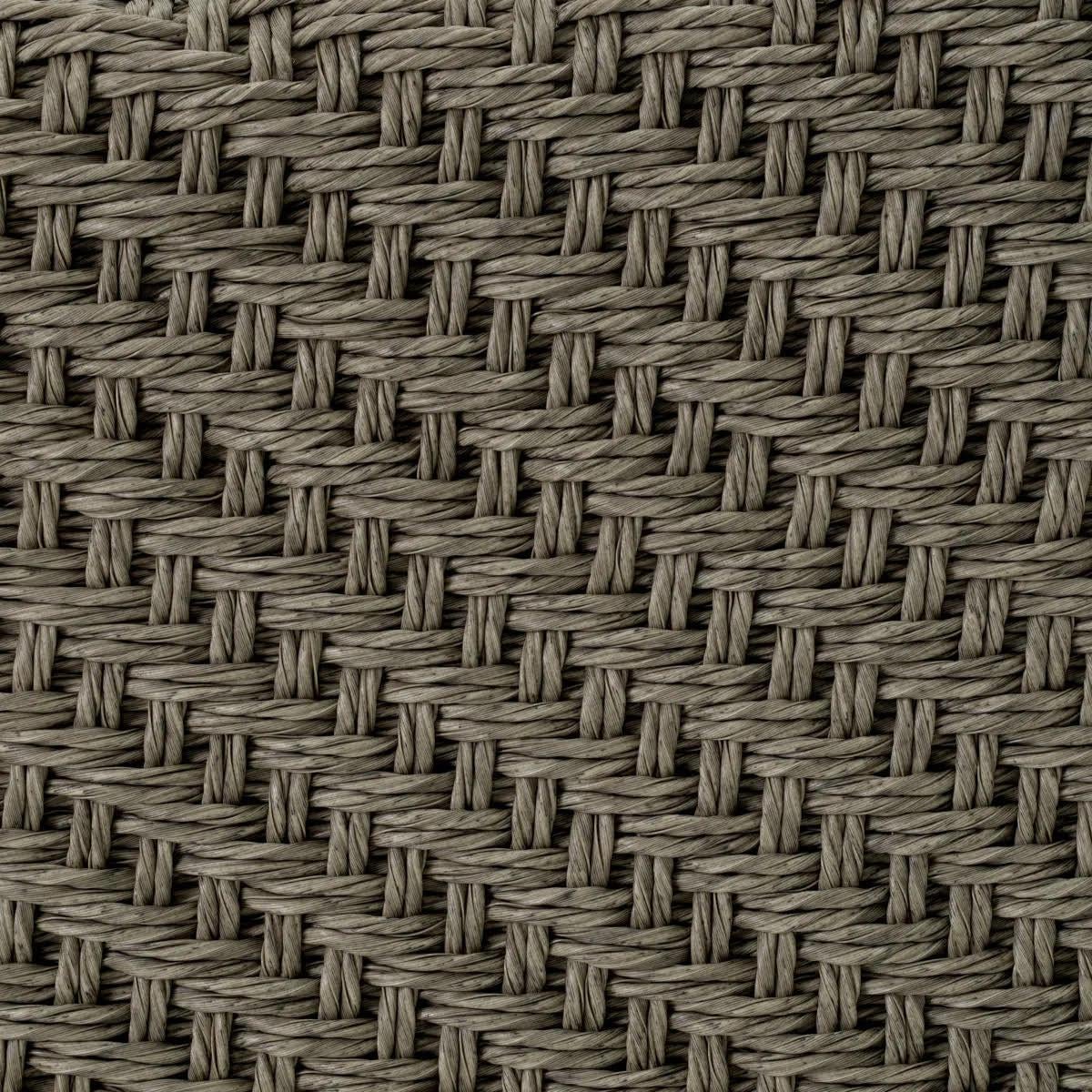 Tessuto Coppia di sedie da esterno in finto rattan intrecciato, colore viola sabbia. in vendita