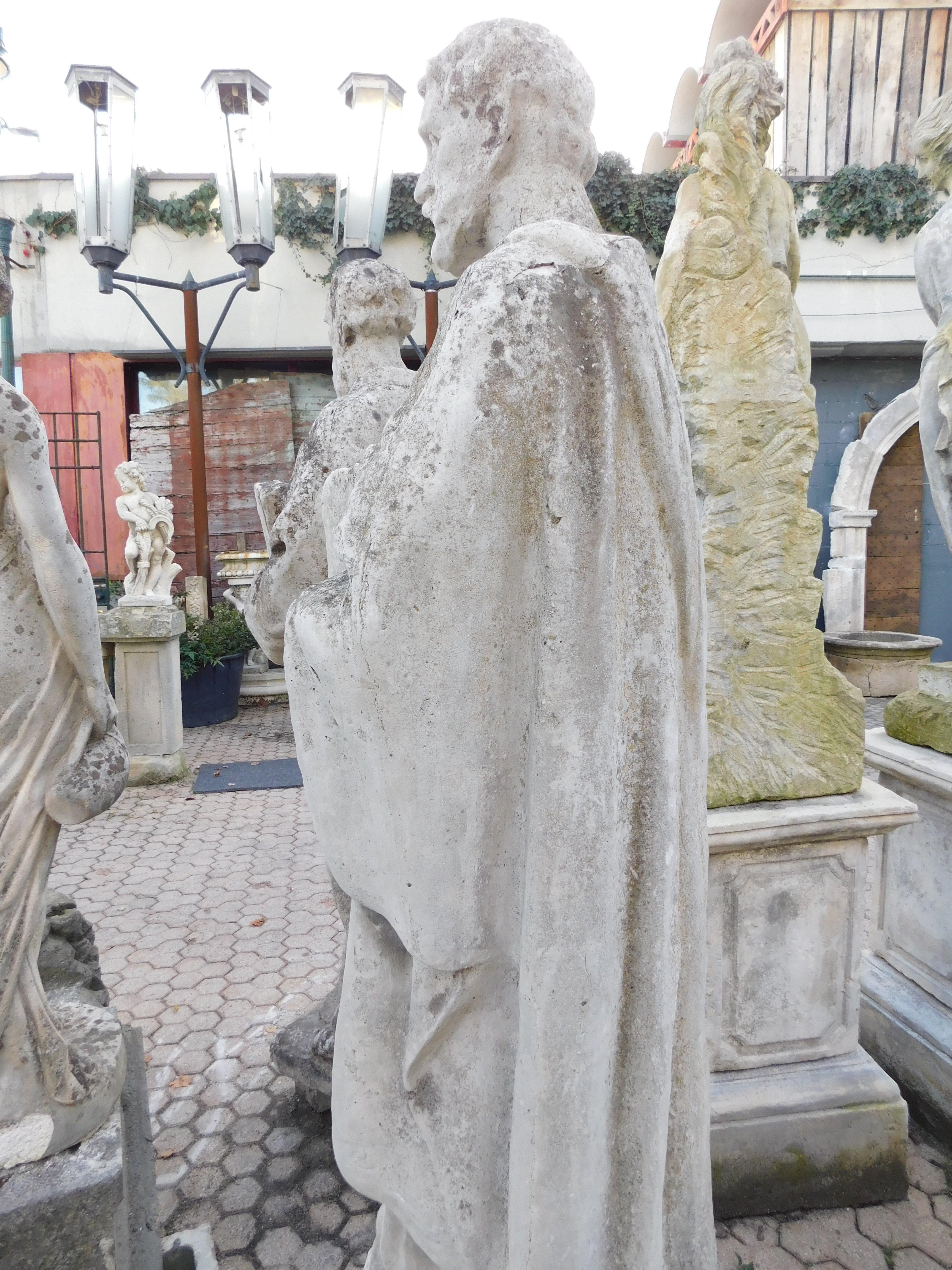 Pair of outdoor concrete garden statues, depicting Saint Peter and Saint Paul, I For Sale 6