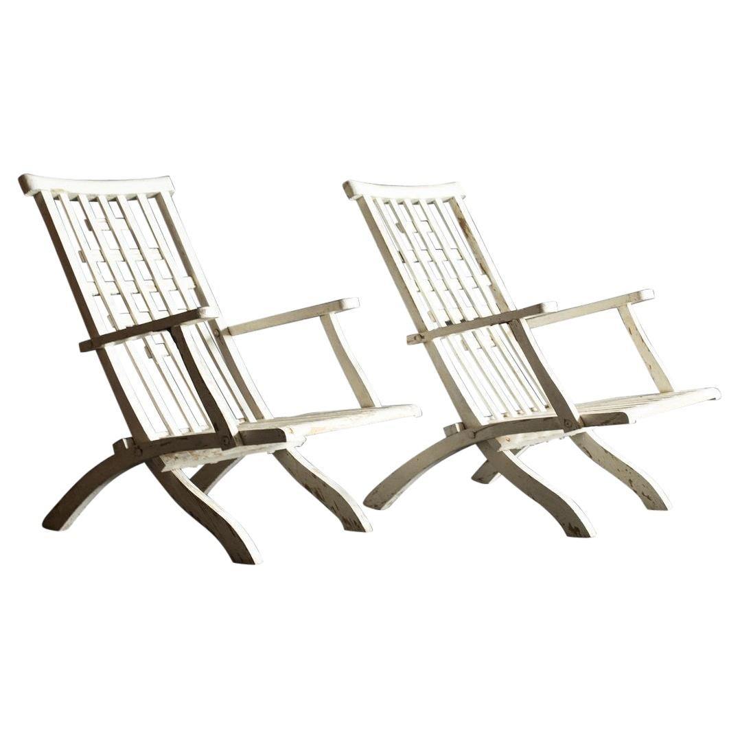 Pair of Outdoor Folding Armchairs by Robert Mallet-Stevens