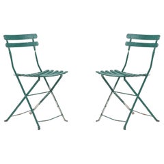 Pair of Outdoor French Iron Side Chairs