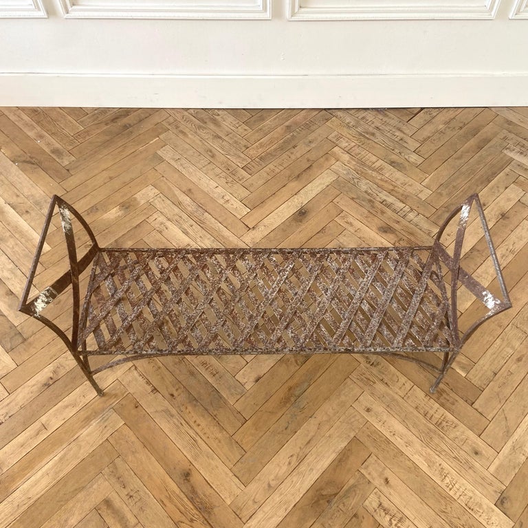 Pair of Outdoor Iron Garden Benches For Sale at 1stDibs