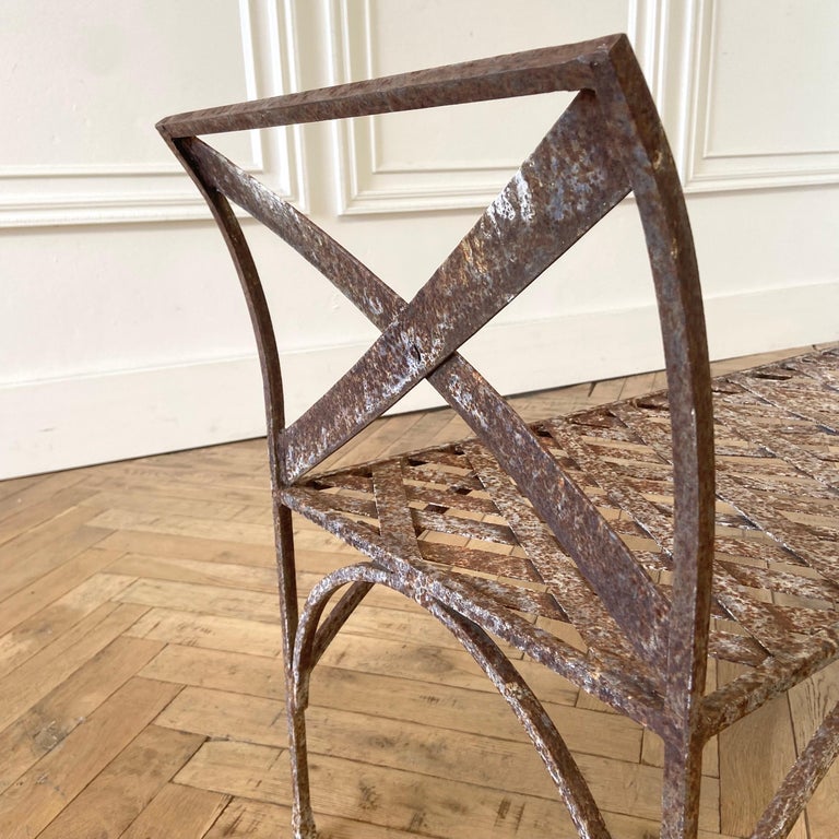 Pair of Outdoor Iron Garden Benches For Sale at 1stDibs