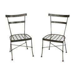 Pair of Outdoor Iron Side Chairs