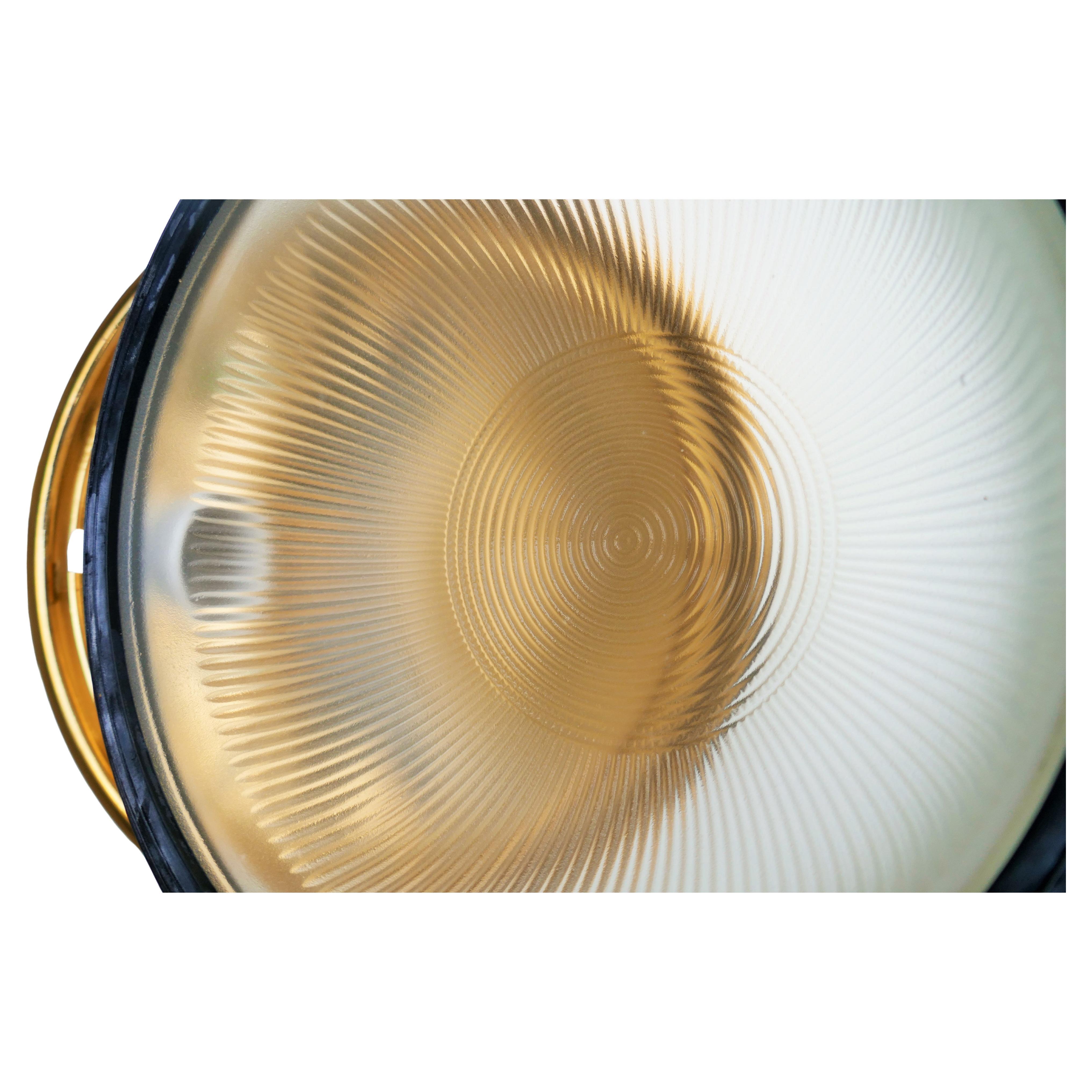 Ottone Coppia di lampade da esterno in ottone e vetro in vendita