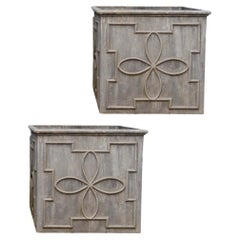 Pair of Outdoor Lead Garden Planters