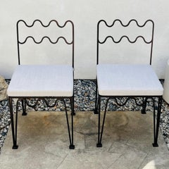 Pair of Outdoor Méandre Dark Bronze Chairs by Design Frères
