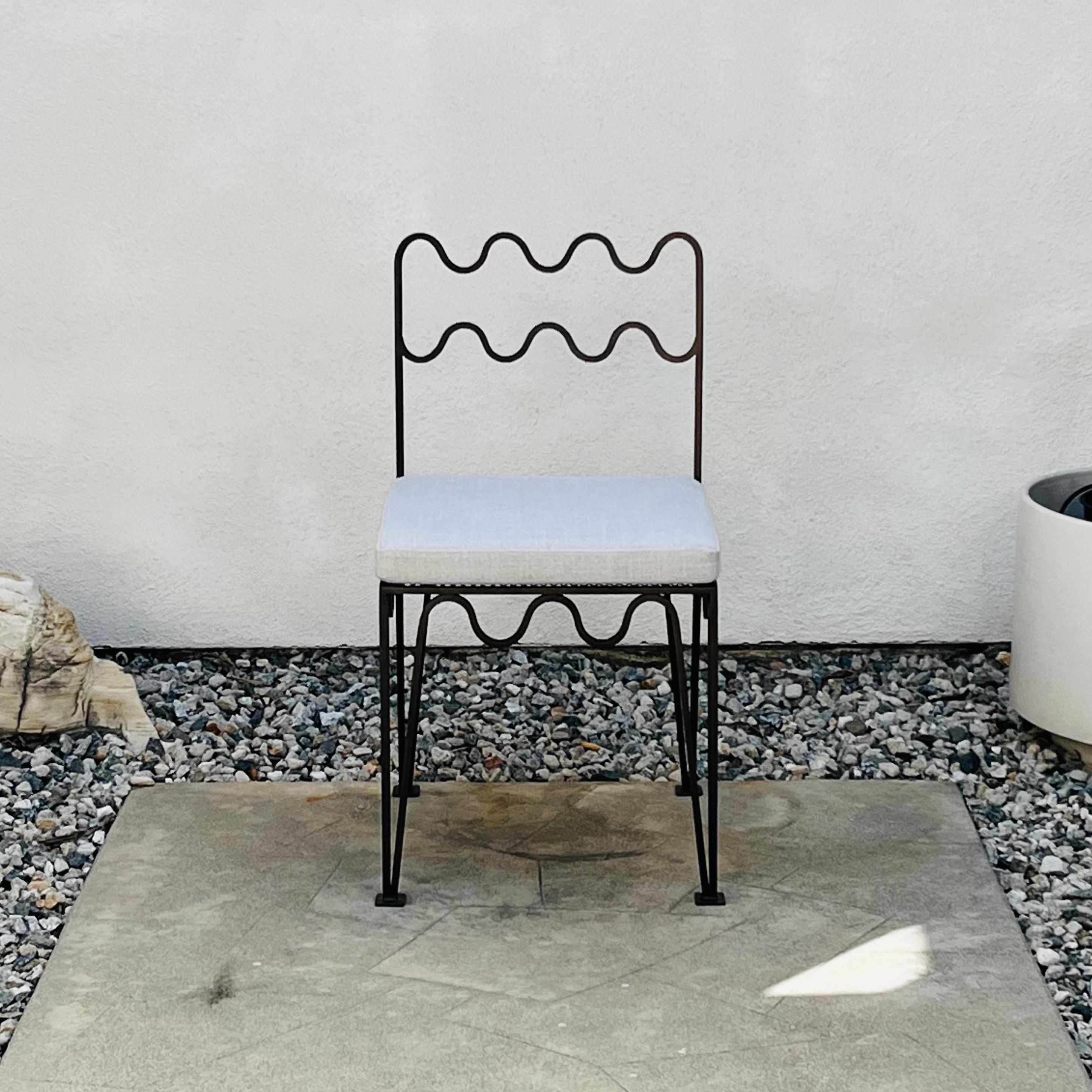 Pair of Outdoor Méandre Dark Bronze Chairs by Design Frères In New Condition For Sale In Los Angeles, CA