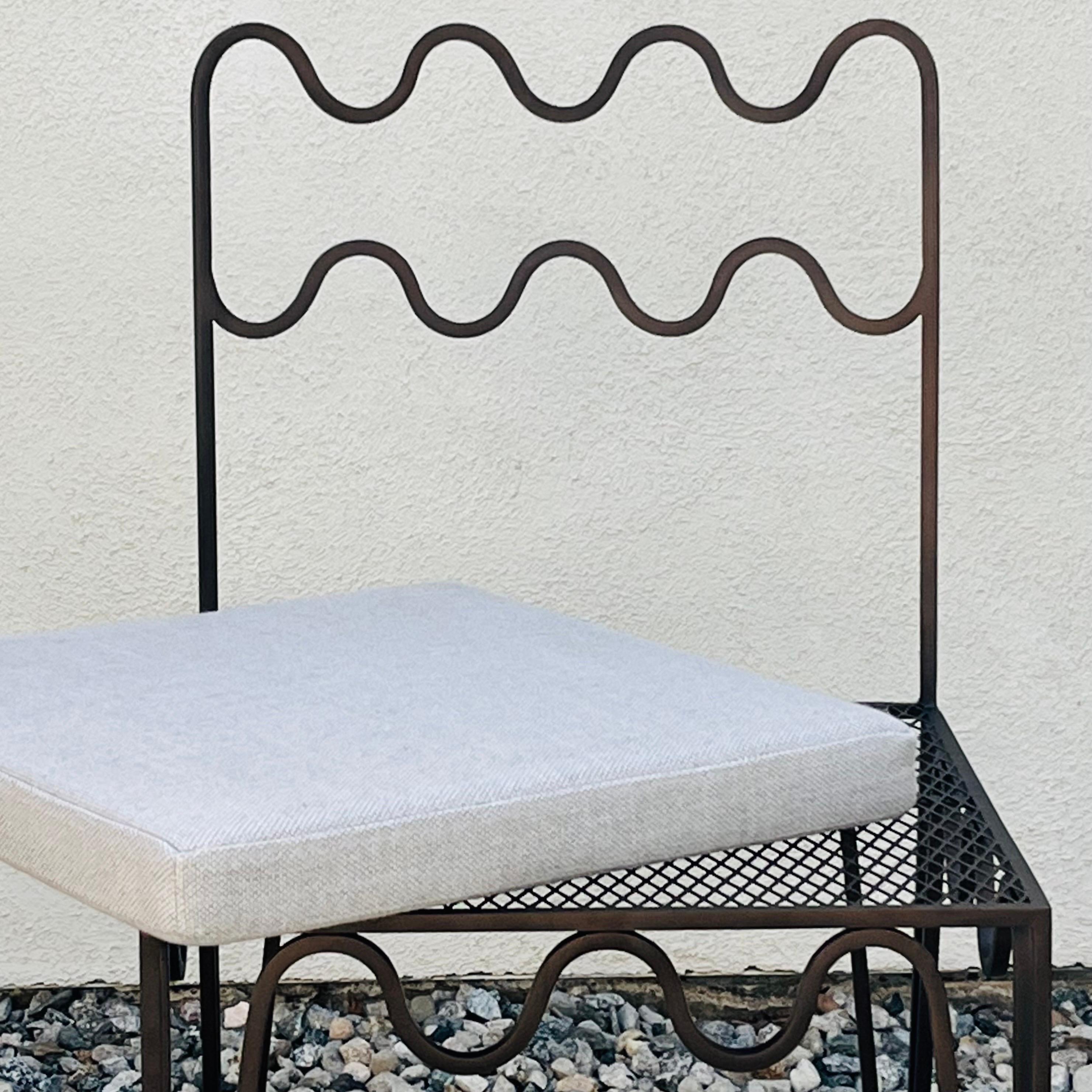 Contemporary Pair of Outdoor Méandre Dark Bronze Chairs by Design Frères For Sale