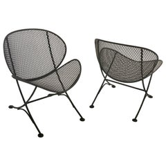 Pair of Outdoor Patio Iron Lounge Chairs Mid-Century Modern by Salterini