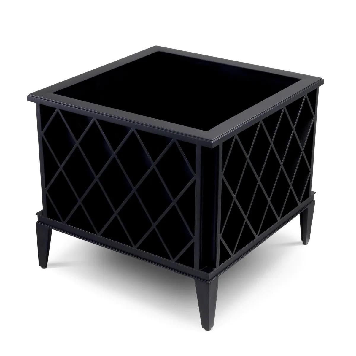 French Pair of Outdoor Planters, Black Painted Metal, Modern Design. For Sale