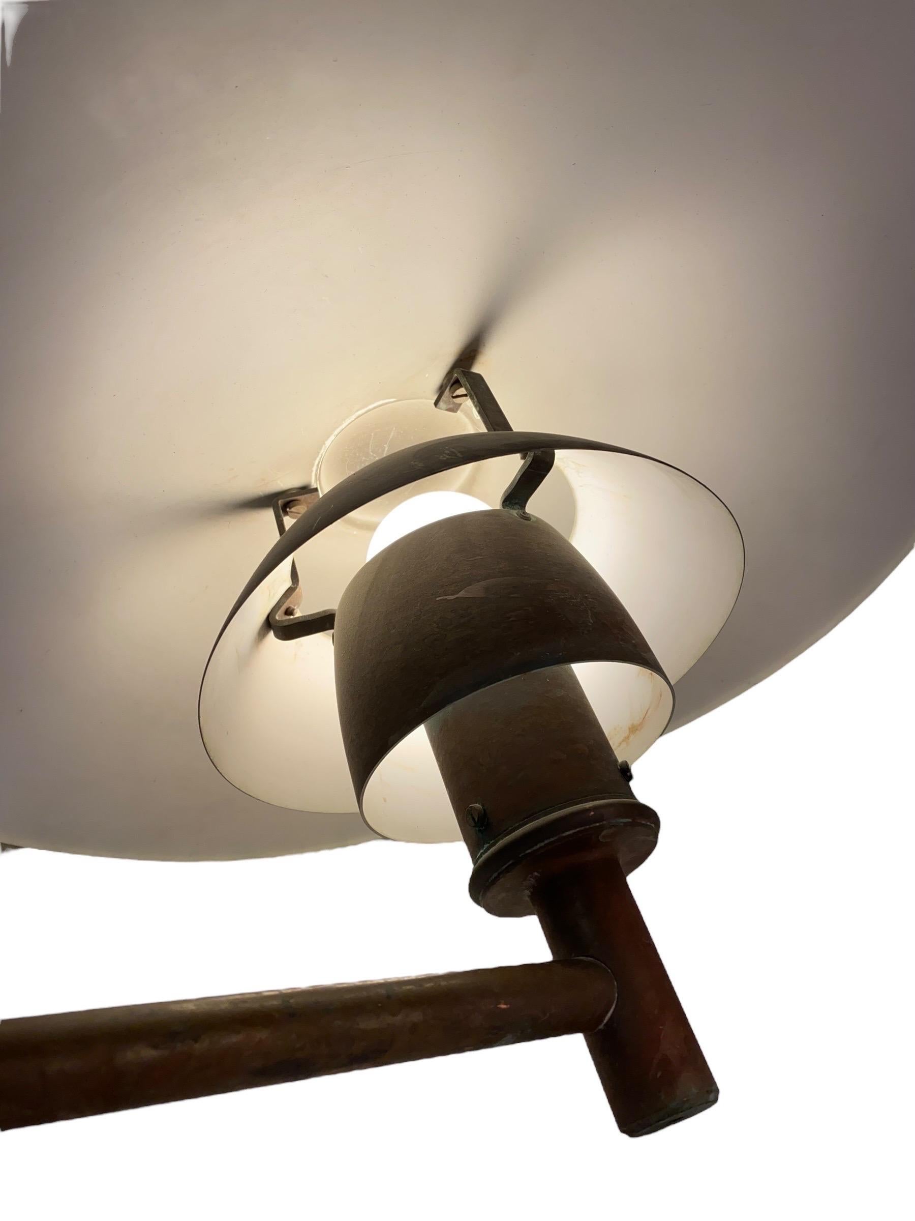 Metal Pair of Outdoor Poul Henningsen Copper Wall Lamps, Louis Poulsen, Amazing Patina For Sale