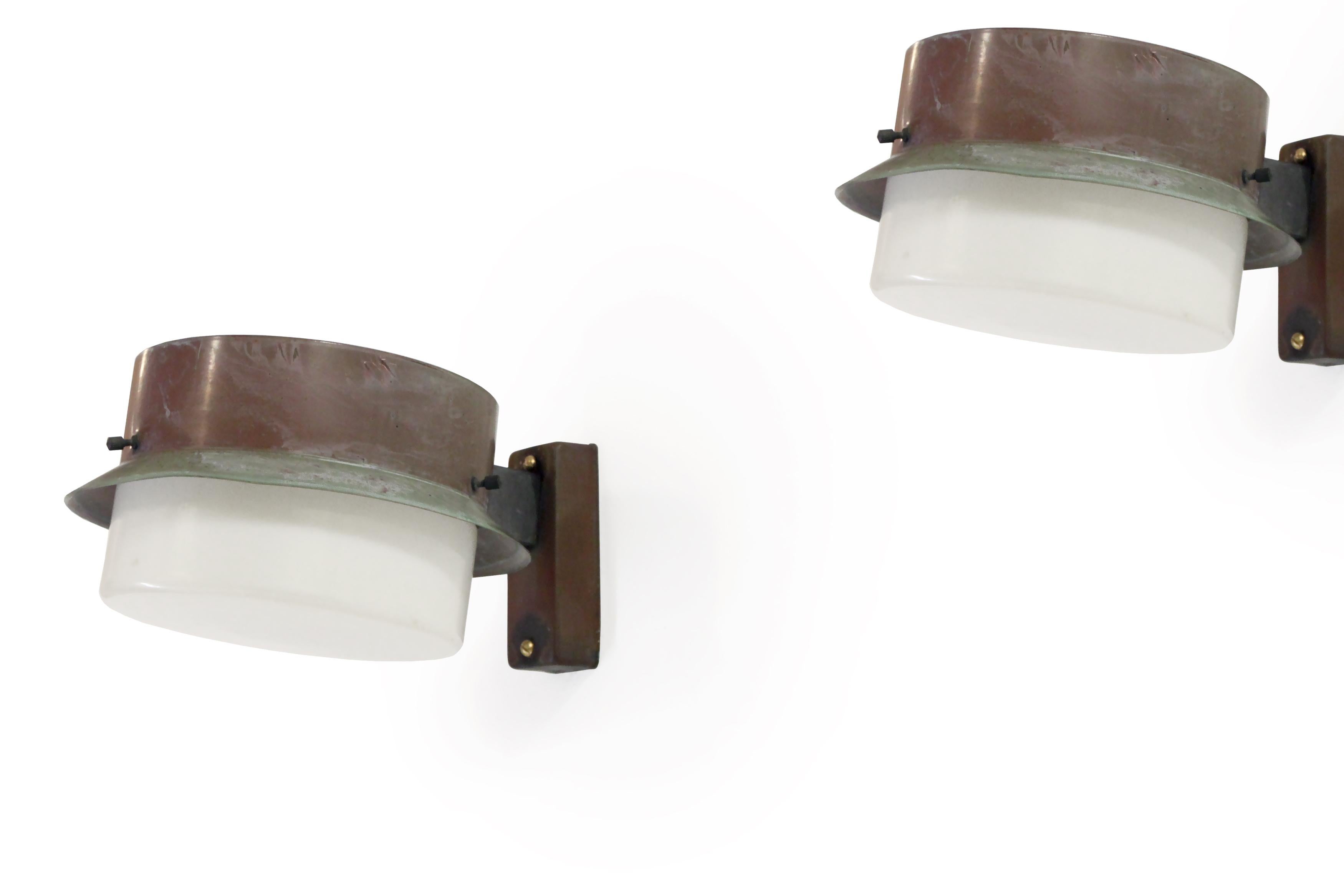 Mid-Century Modern Pair of Outdoor Wall Lights by Falkenbergs, Sweden, 1970s