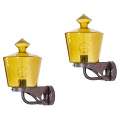Pair of Outdoor Wall Lights in Copper, Norway, 1960s