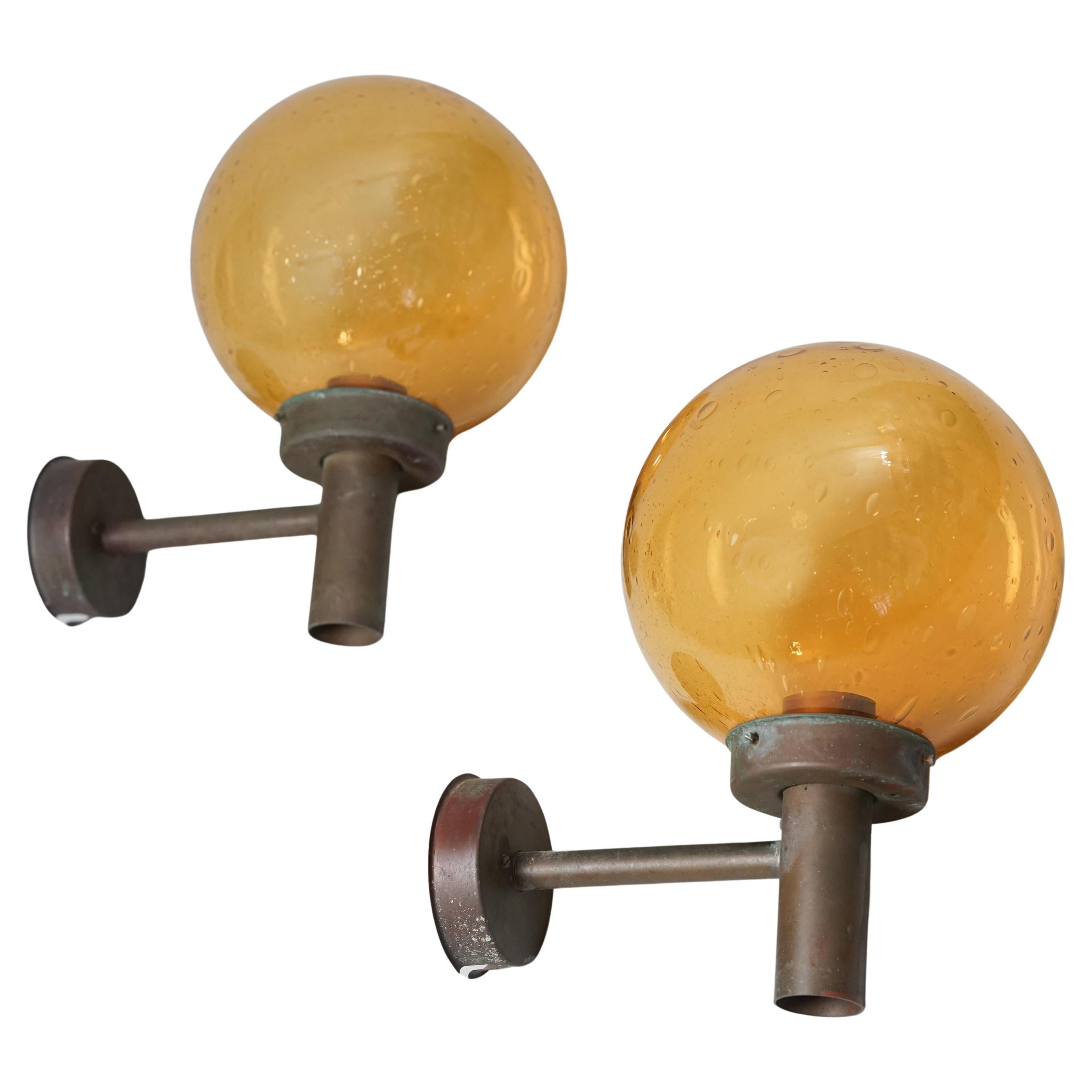 Pair of Outdoor Wall Lights, Lisa Johansson-Pape, Orno Oy, 1950s For Sale
