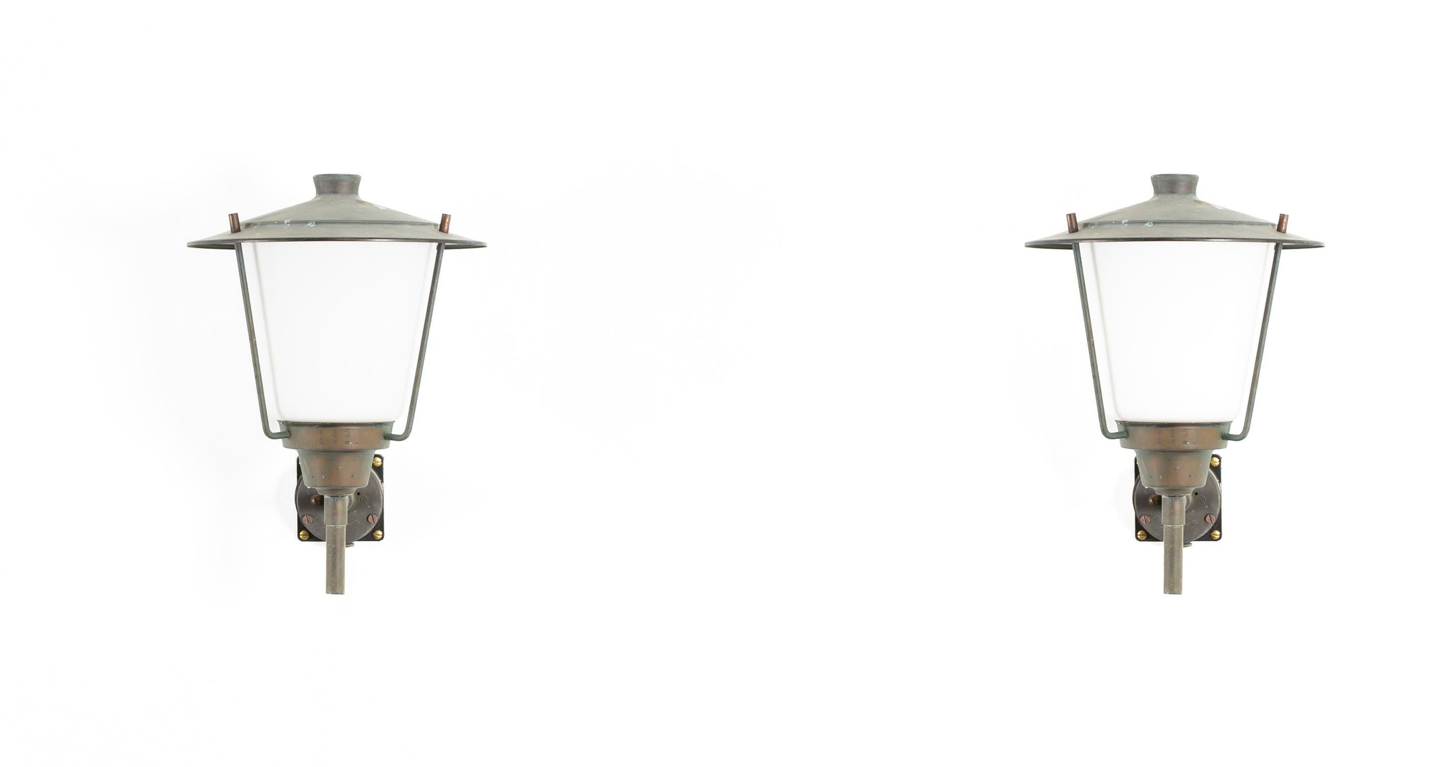 Mid-Century Modern Pair of Outdoor Wall Lights, Norway, 1960s For Sale