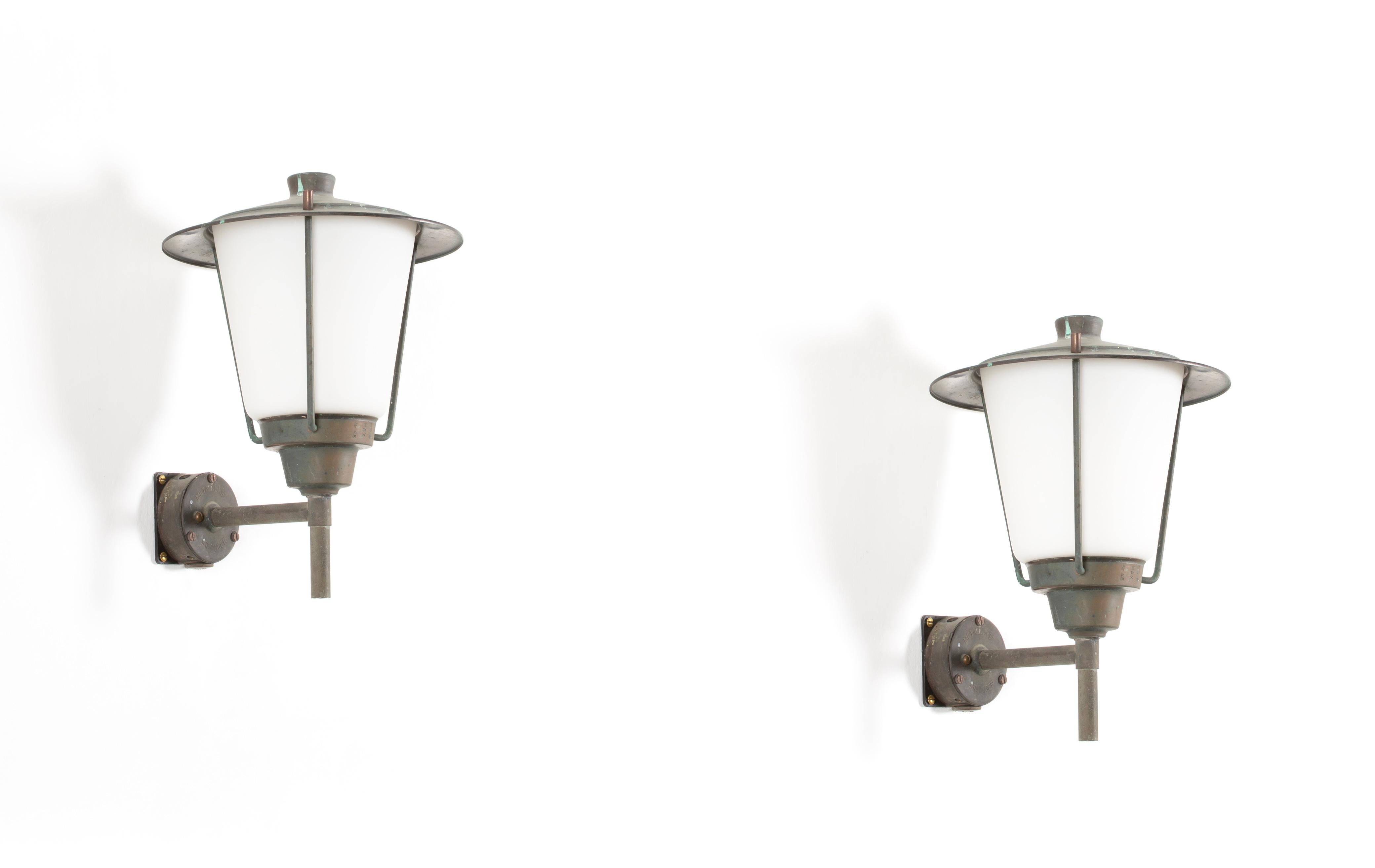 Pair of Outdoor Wall Lights, Norway, 1960s In Good Condition For Sale In Oslo, NO