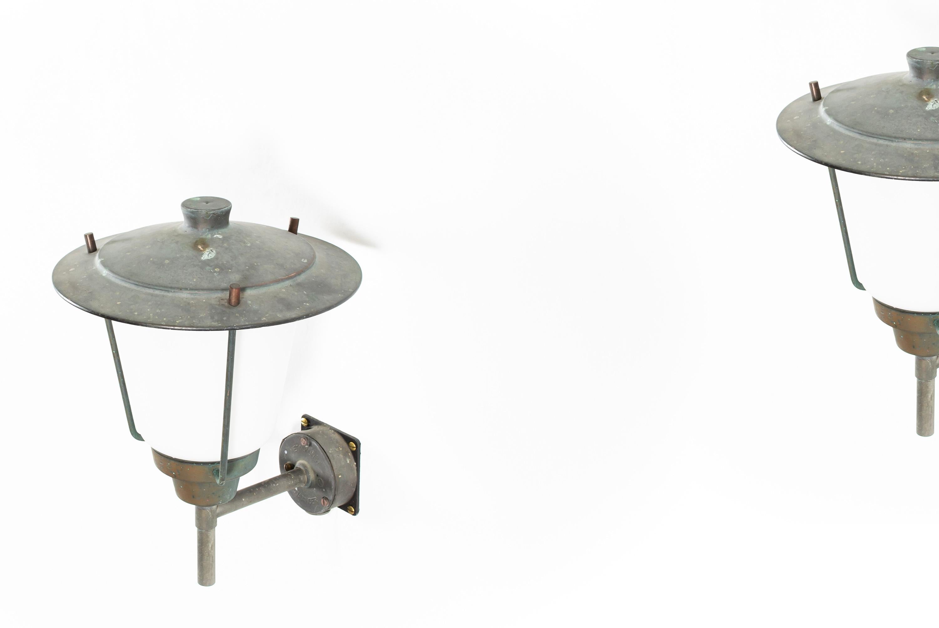 Mid-20th Century Pair of Outdoor Wall Lights, Norway, 1960s For Sale