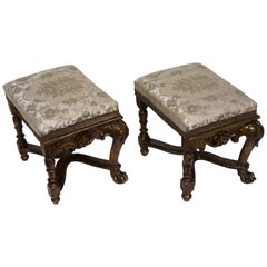 Antique Pair of Outstanding Celebratory Stools Louis XV Style/Period, Italy