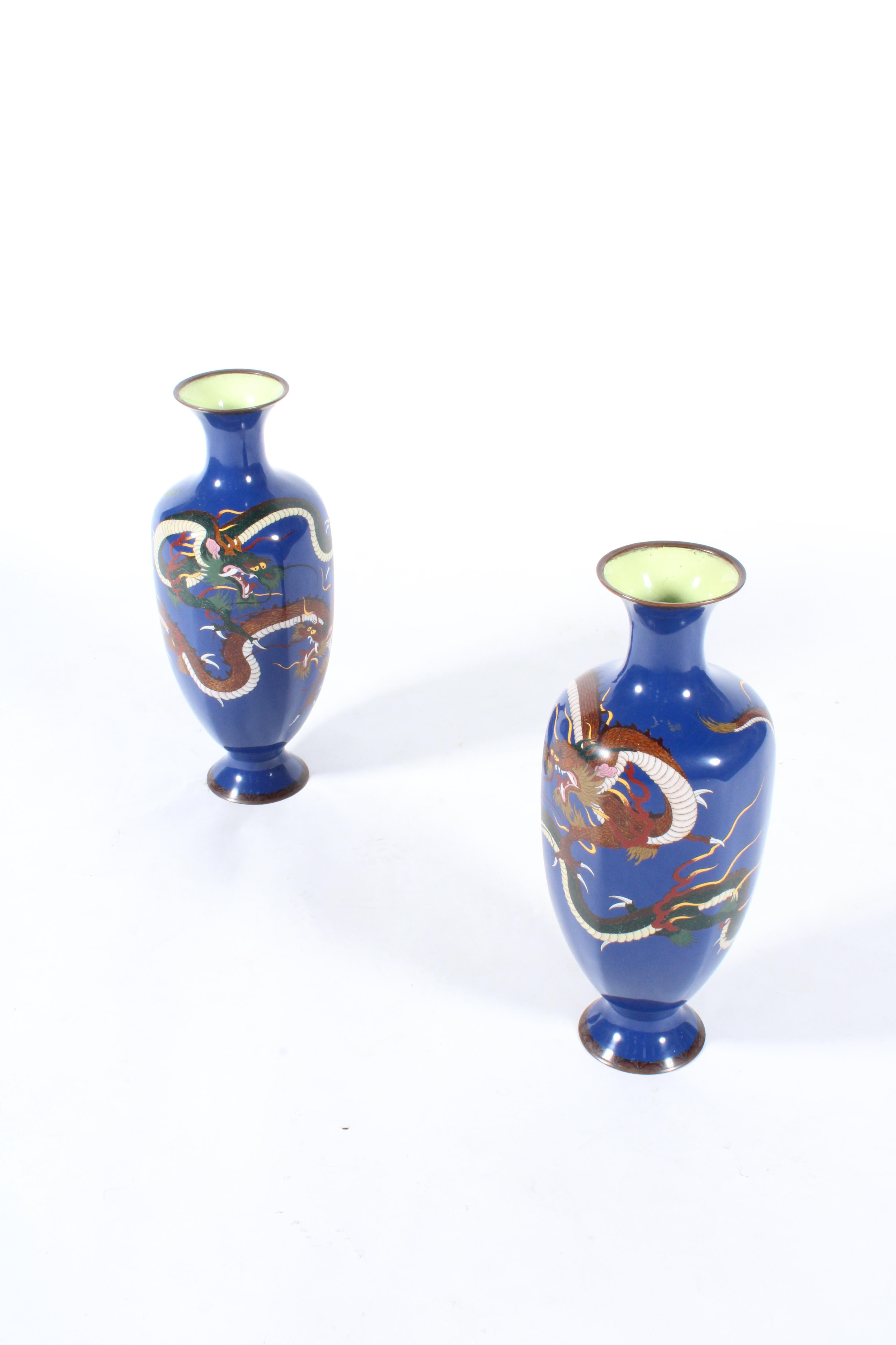 Pair of outstanding decorative mid century Japenese vases *Free Global Delivery 9